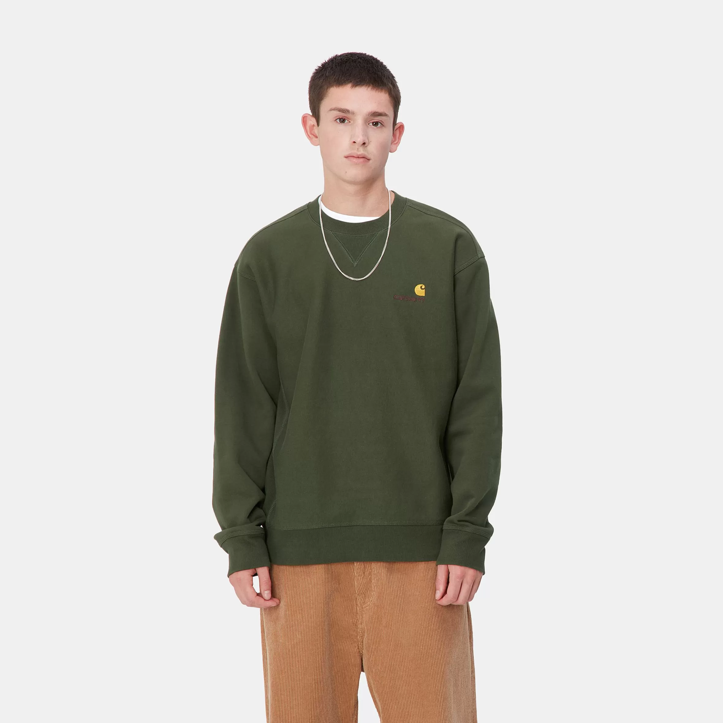 Carhartt WIP Sweats>American Script Sweatshirt Tarragon