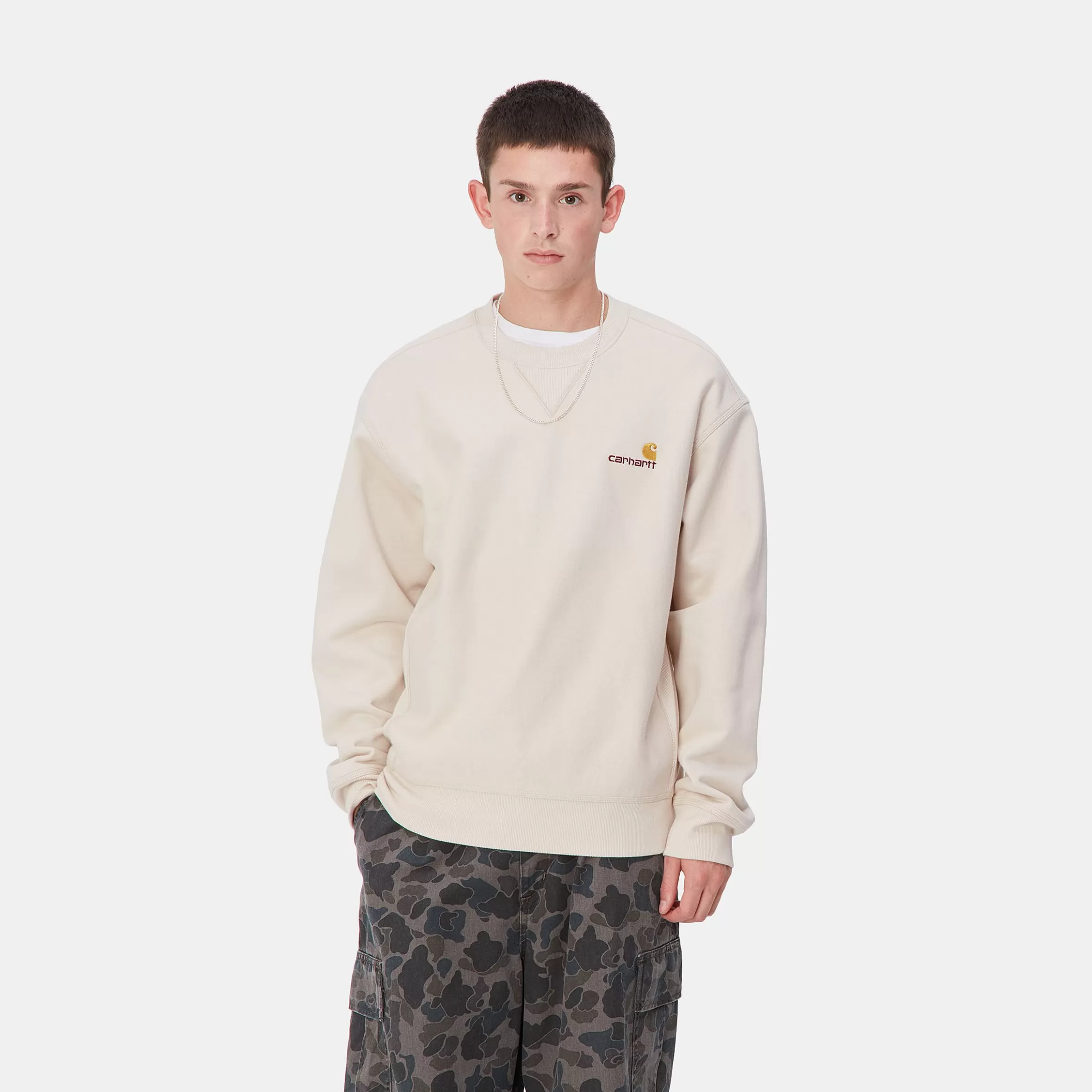 Carhartt WIP Sweats>American Script Sweatshirt Moonbeam