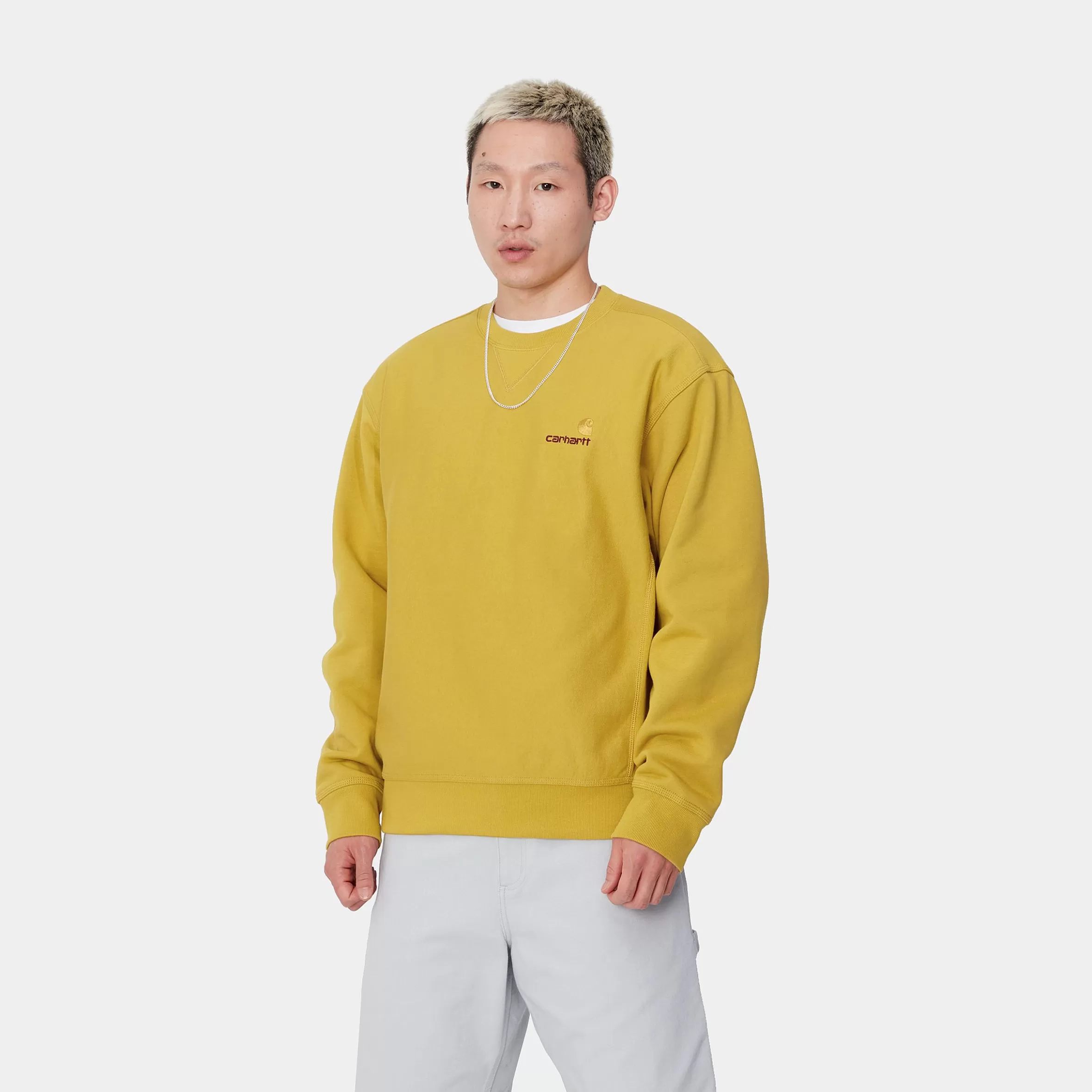 Carhartt WIP Sweats>American Script Sweatshirt Golden Olive