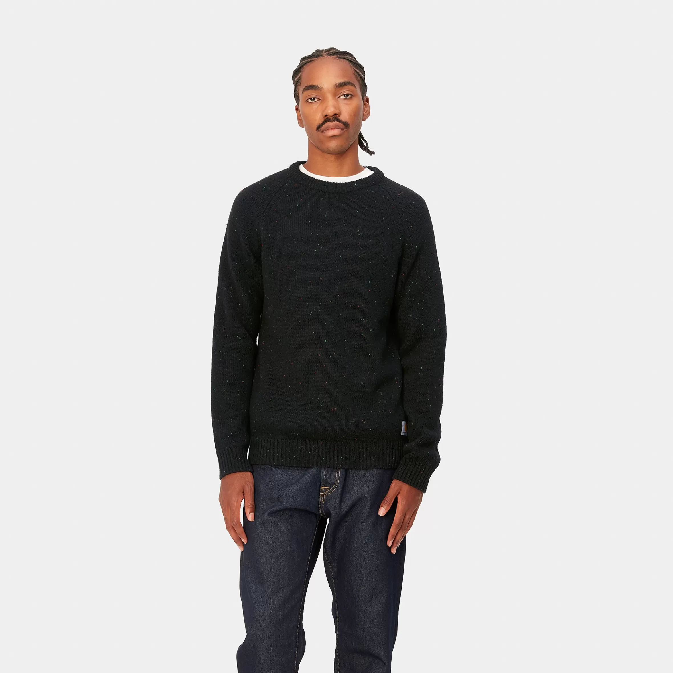 Carhartt WIP Strick>Anglistic Sweater Speckled Black