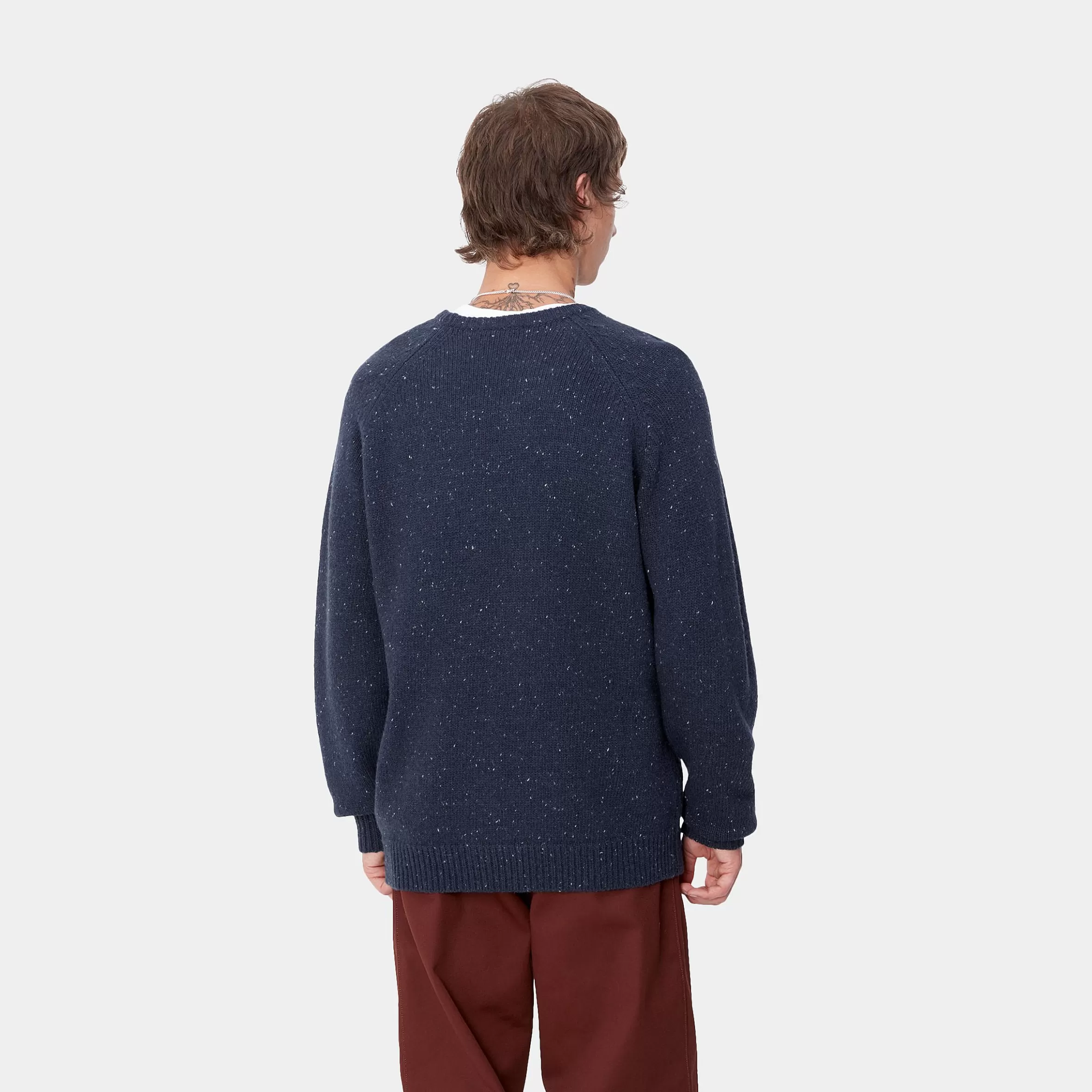 Carhartt WIP Strick>Anglistic Sweater Speckled Air Force Blue