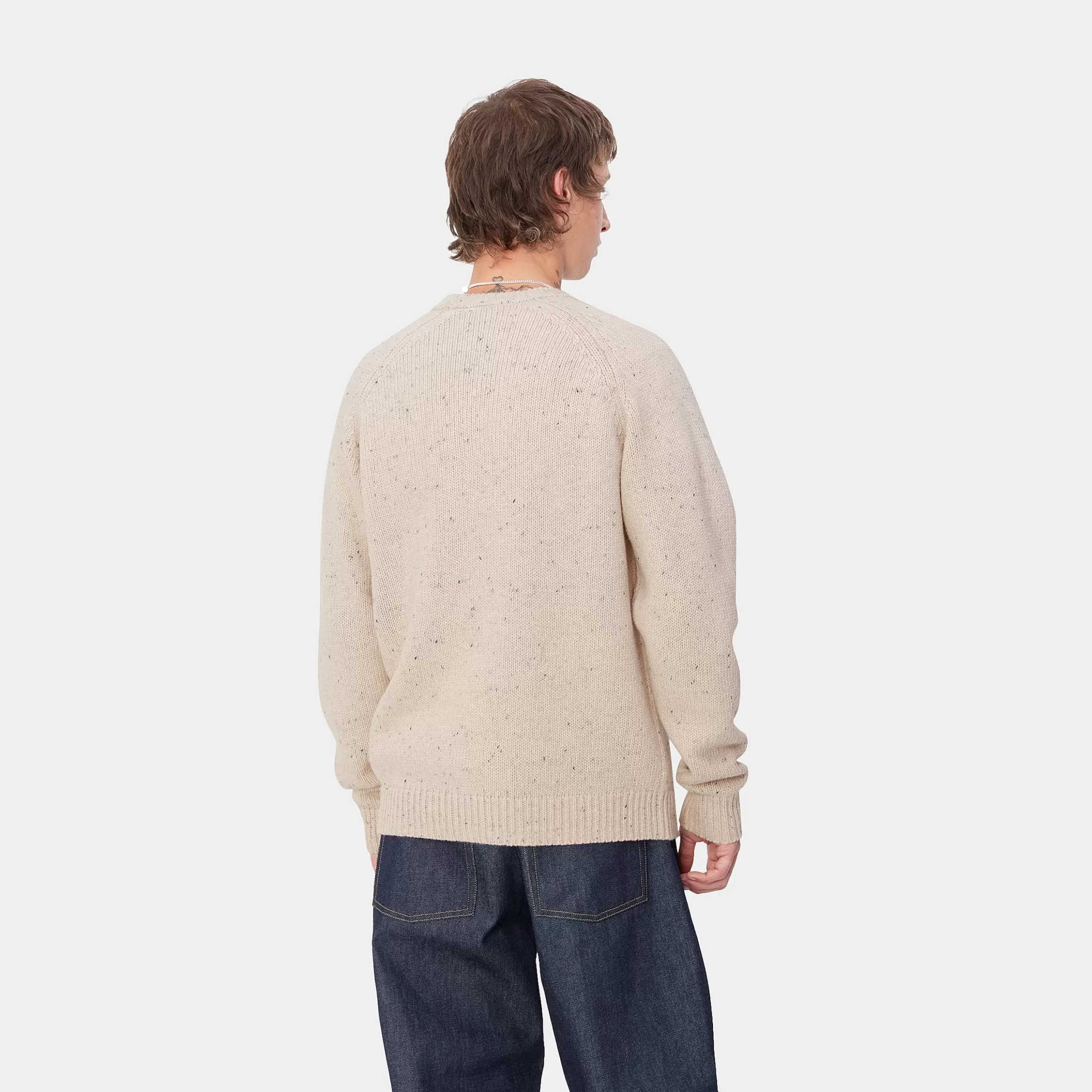 Carhartt WIP Strick>Anglistic Sweater Speckled Moonbeam