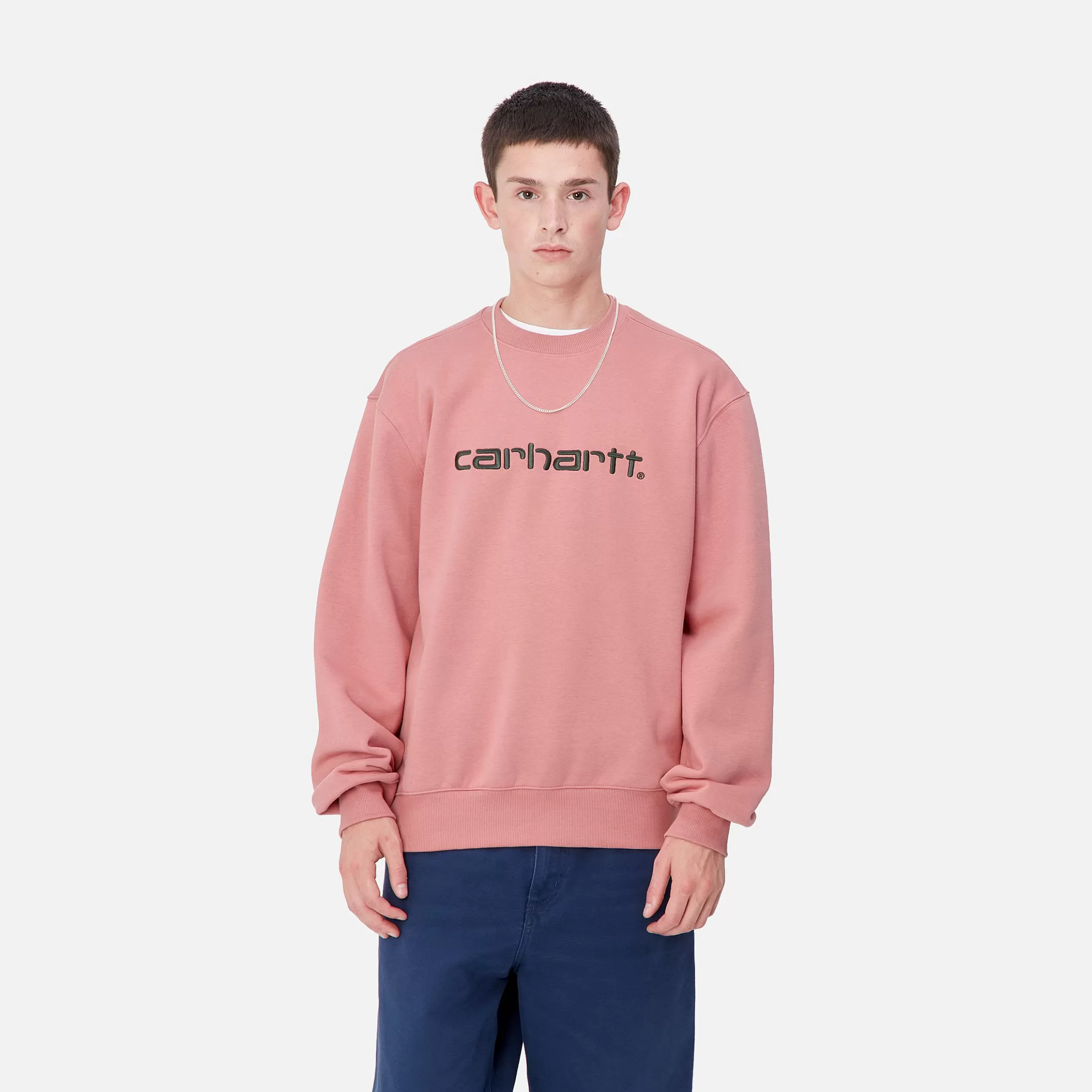 Carhartt WIP Sweats>Carhartt Sweatshirt Dusty Rose / Sycamore Tree