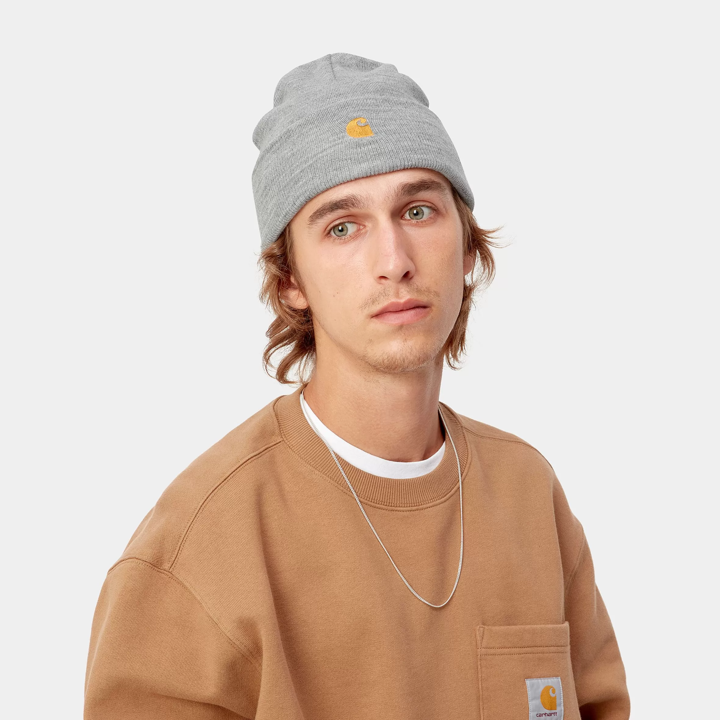 Carhartt WIP Accessoires | Accessoires>Chase Beanie Grey Heather / Gold