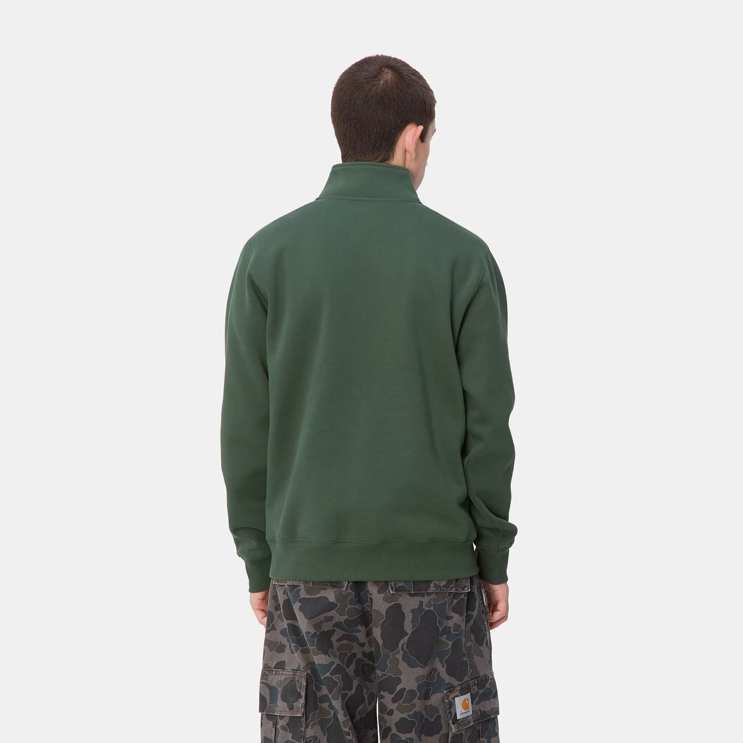 Carhartt WIP Sweats>Chase Neck Zip Sweatshirt Sycamore Tree / Gold