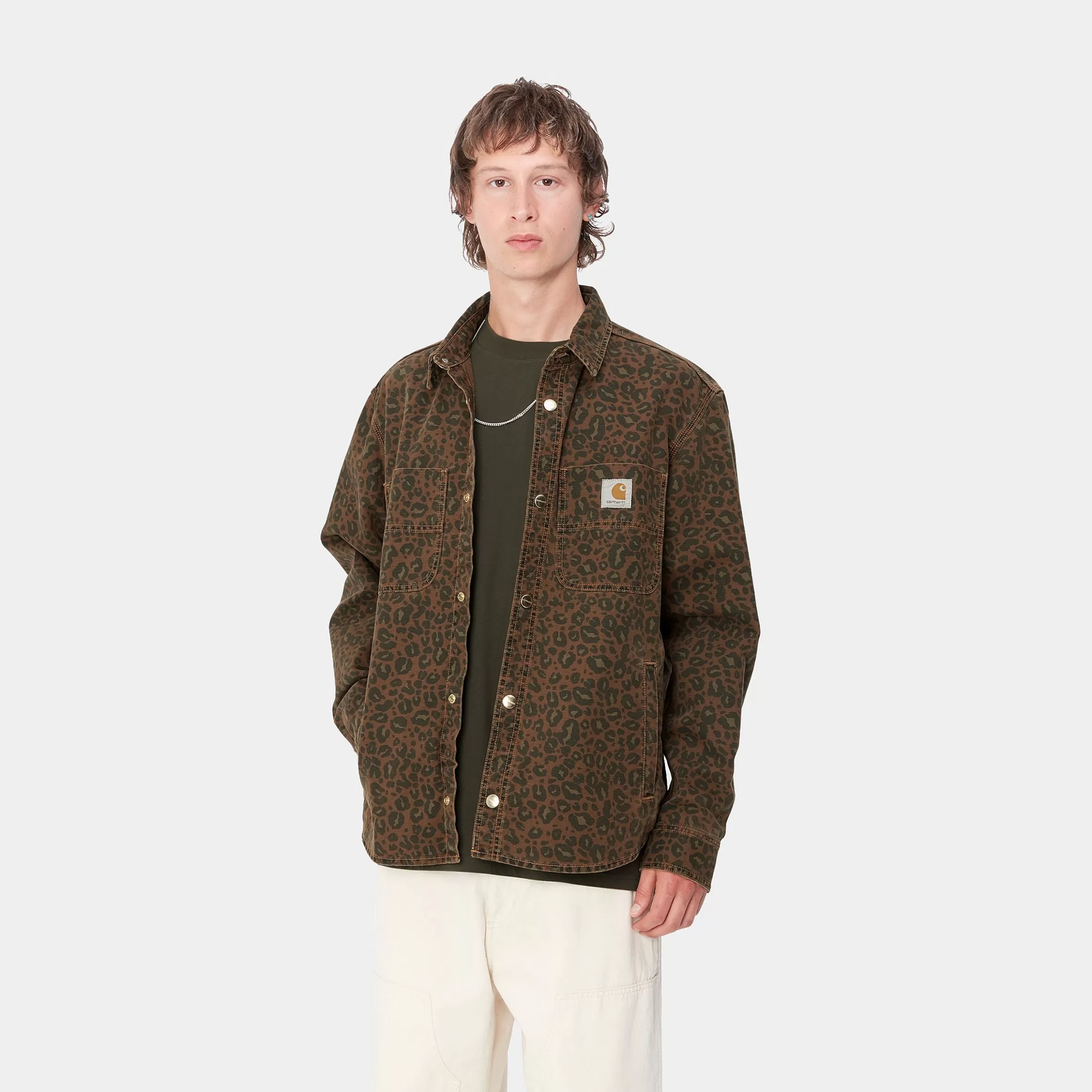 Carhartt WIP Jacken & Mäntel | Hemden>Conro Shirt Jac Camo Leo, Tamarind / Tamarind