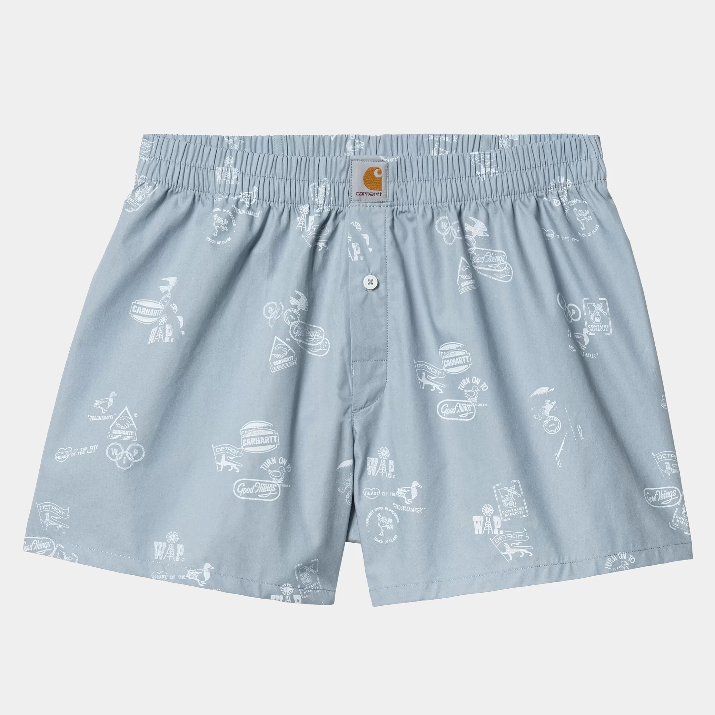 Carhartt WIP Unterwäsche>Cotton Boxer Stamp Print, Misty Sky