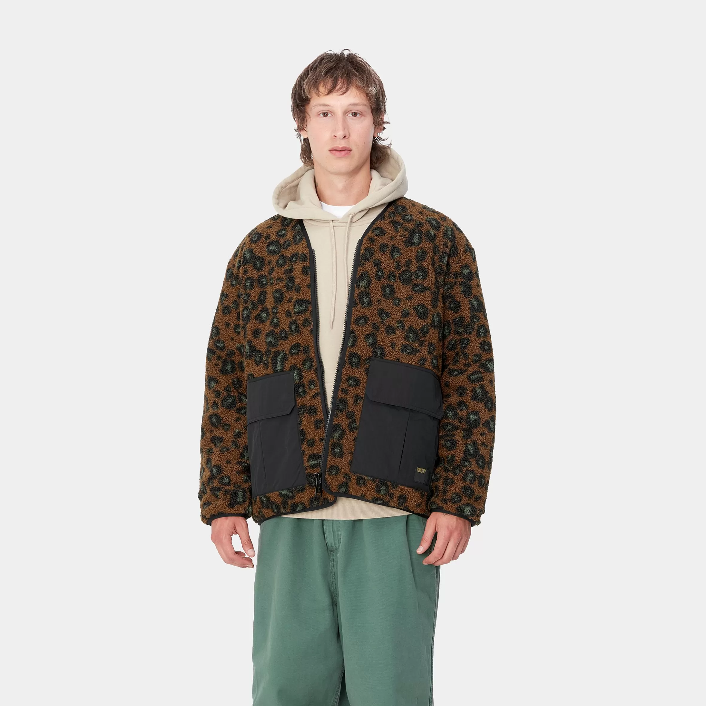 Carhartt WIP Jacken & Mäntel>Devin Liner Camo Leo Jacquard, Tamarind / Black