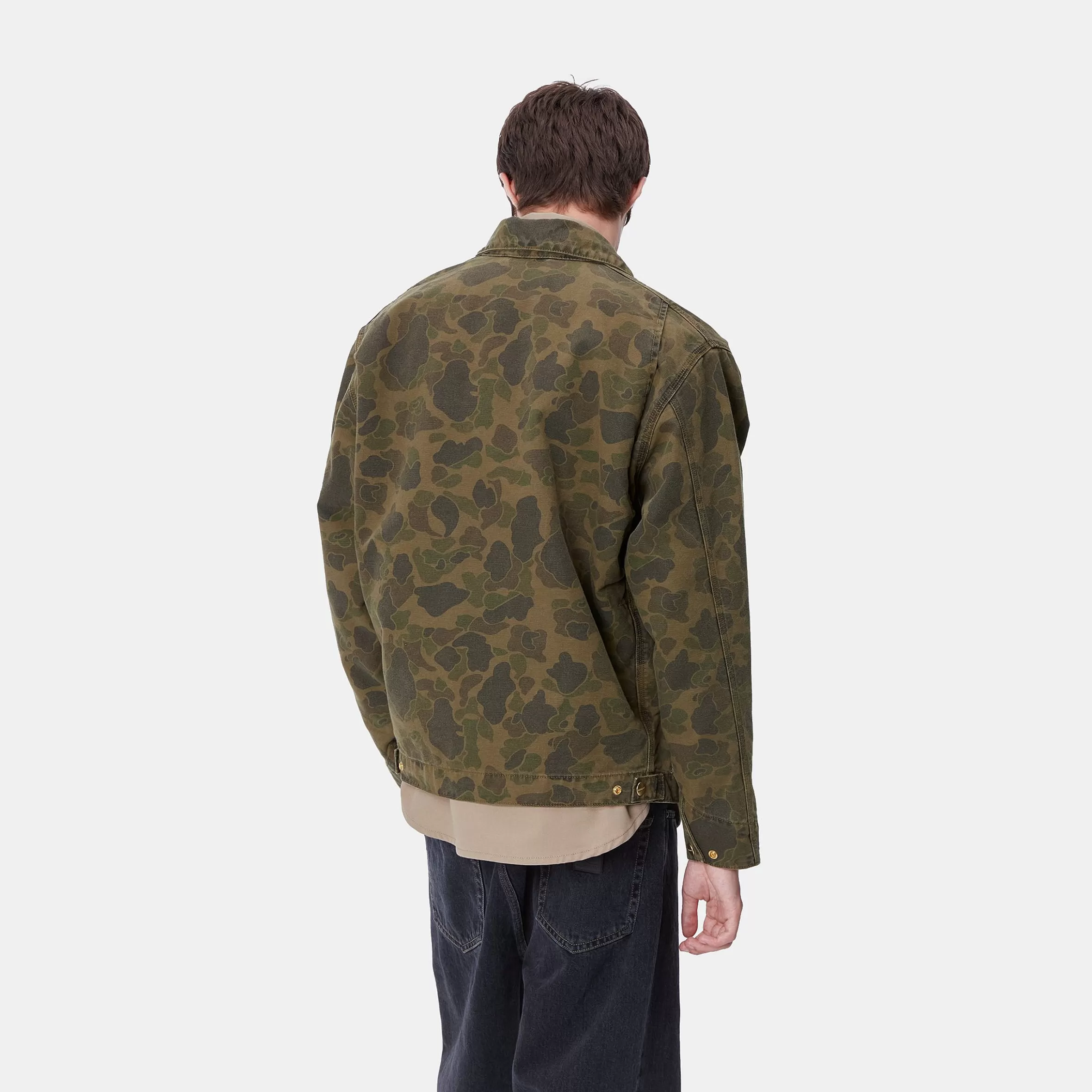 Carhartt WIP Jacken & Mäntel>Duck Detroit Jacket Camo Duck, Green / Office Green