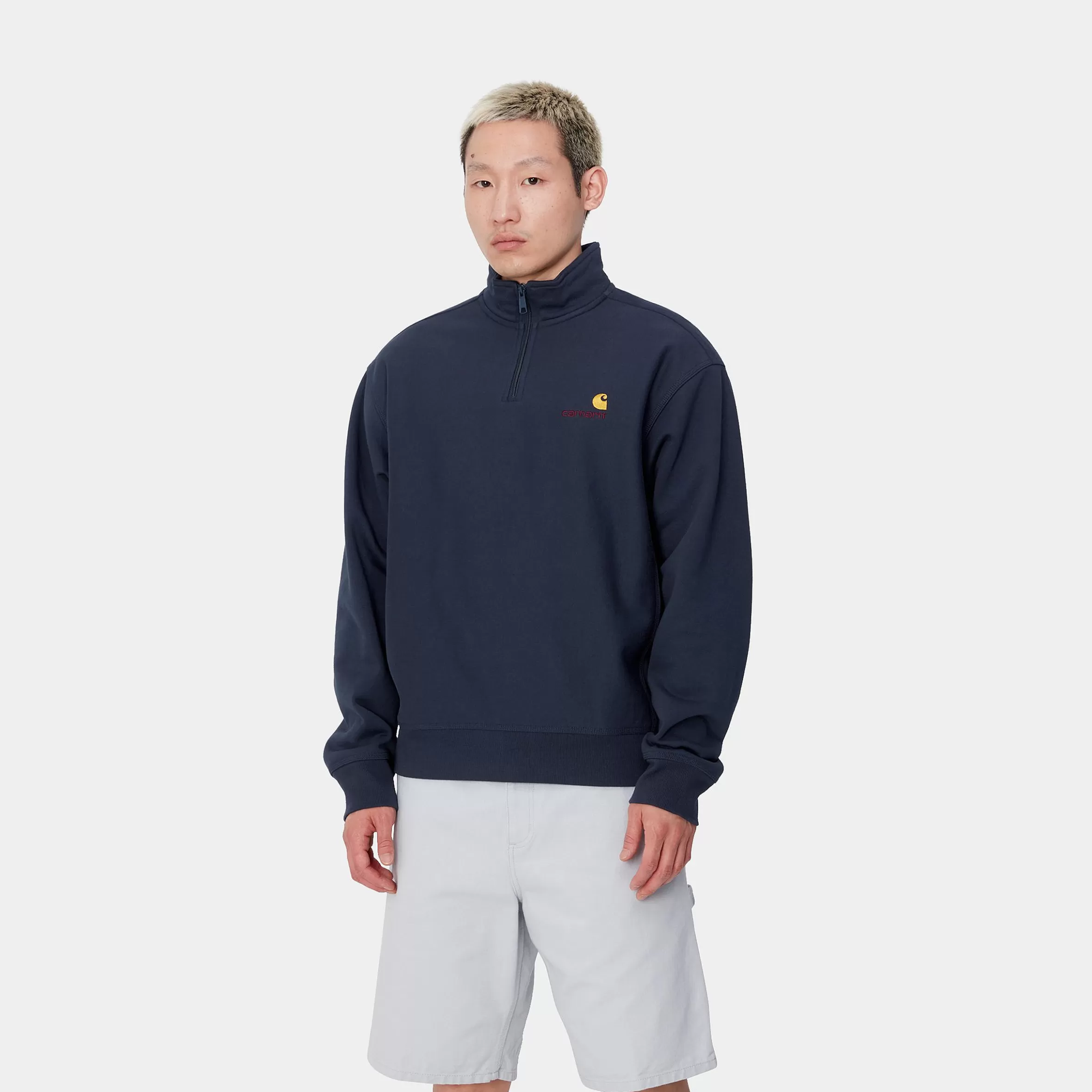 Carhartt WIP Sweats>Half Zip American Script Sweatshirt Air Force Blue