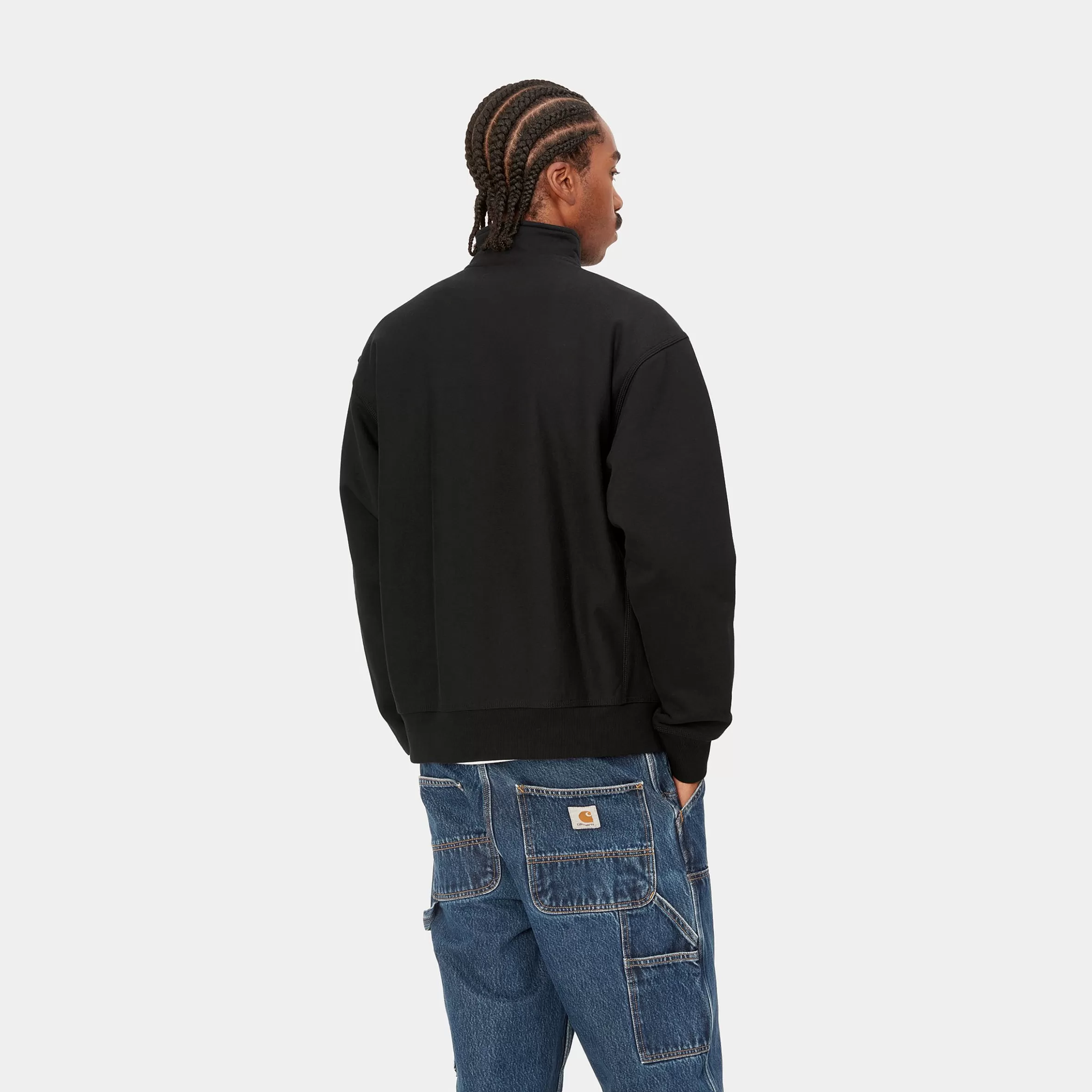 Carhartt WIP Sweats>Half Zip American Script Sweatshirt Black