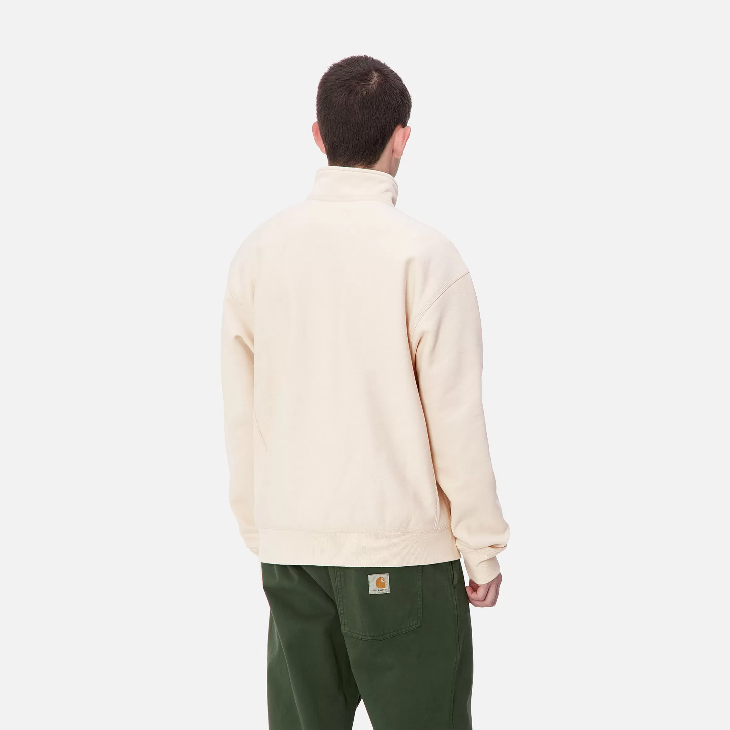 Carhartt WIP Sweats>Half Zip American Script Sweatshirt Moonbeam