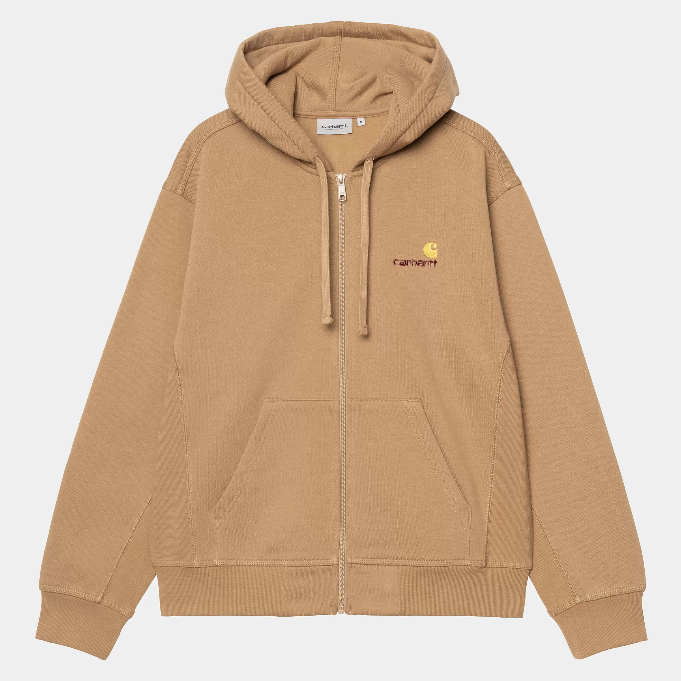 Carhartt WIP Sweats>Hooded American Script Jacket Peanut