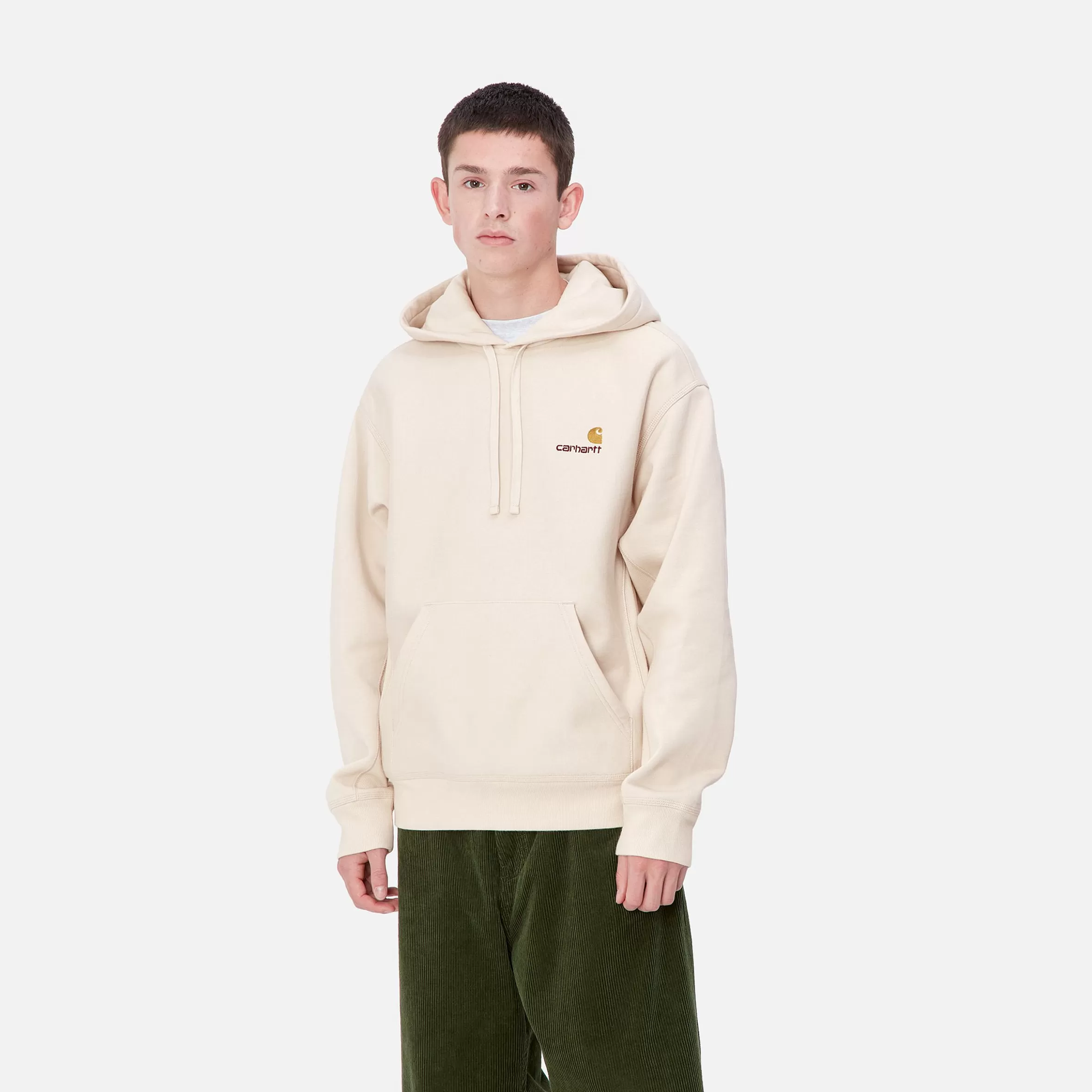 Carhartt WIP Sweats>Hooded American Script Sweatshirt Moonbeam