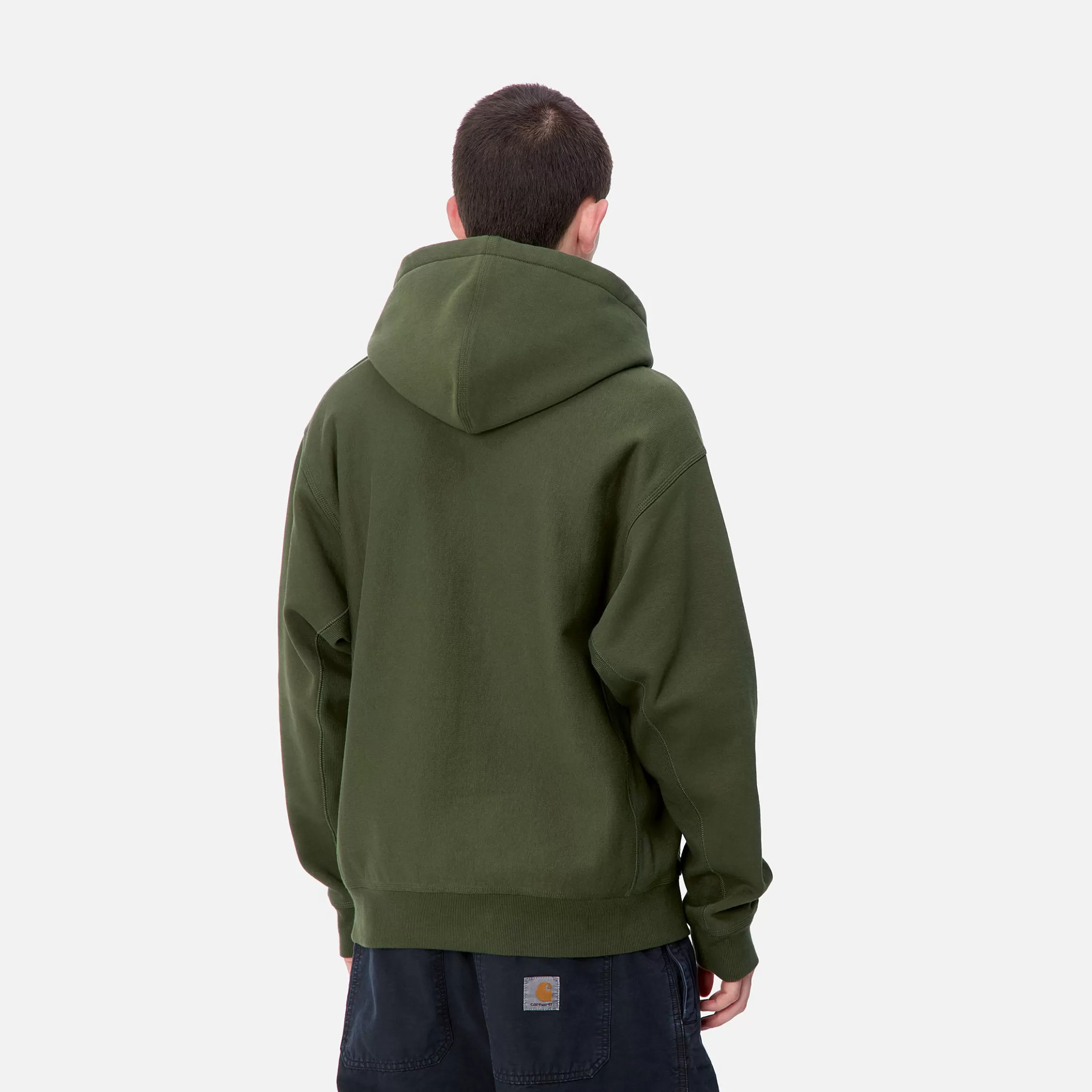 Carhartt WIP Sweats>Hooded American Script Sweatshirt Tarragon