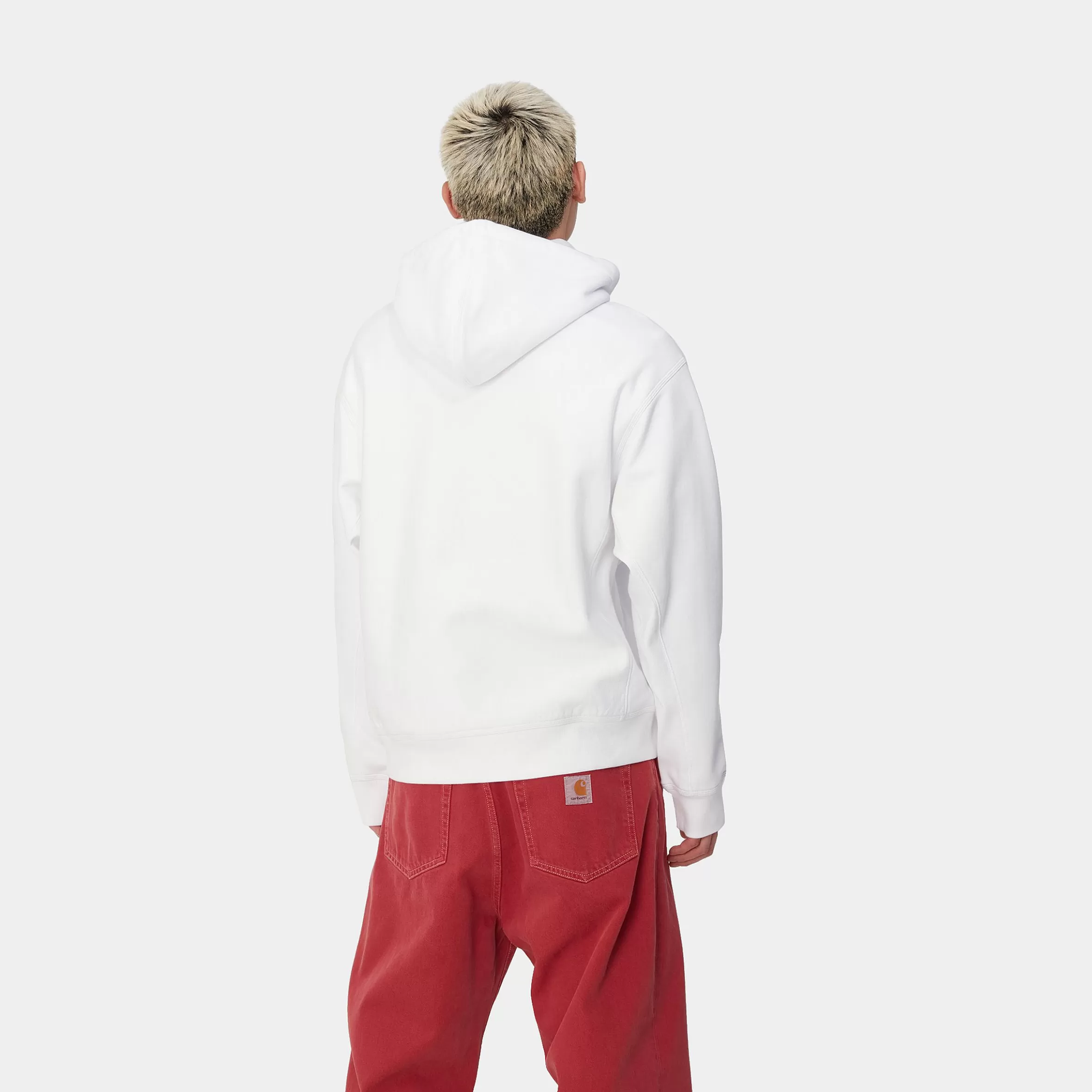 Carhartt WIP Sweats>Hooded American Script Sweatshirt White