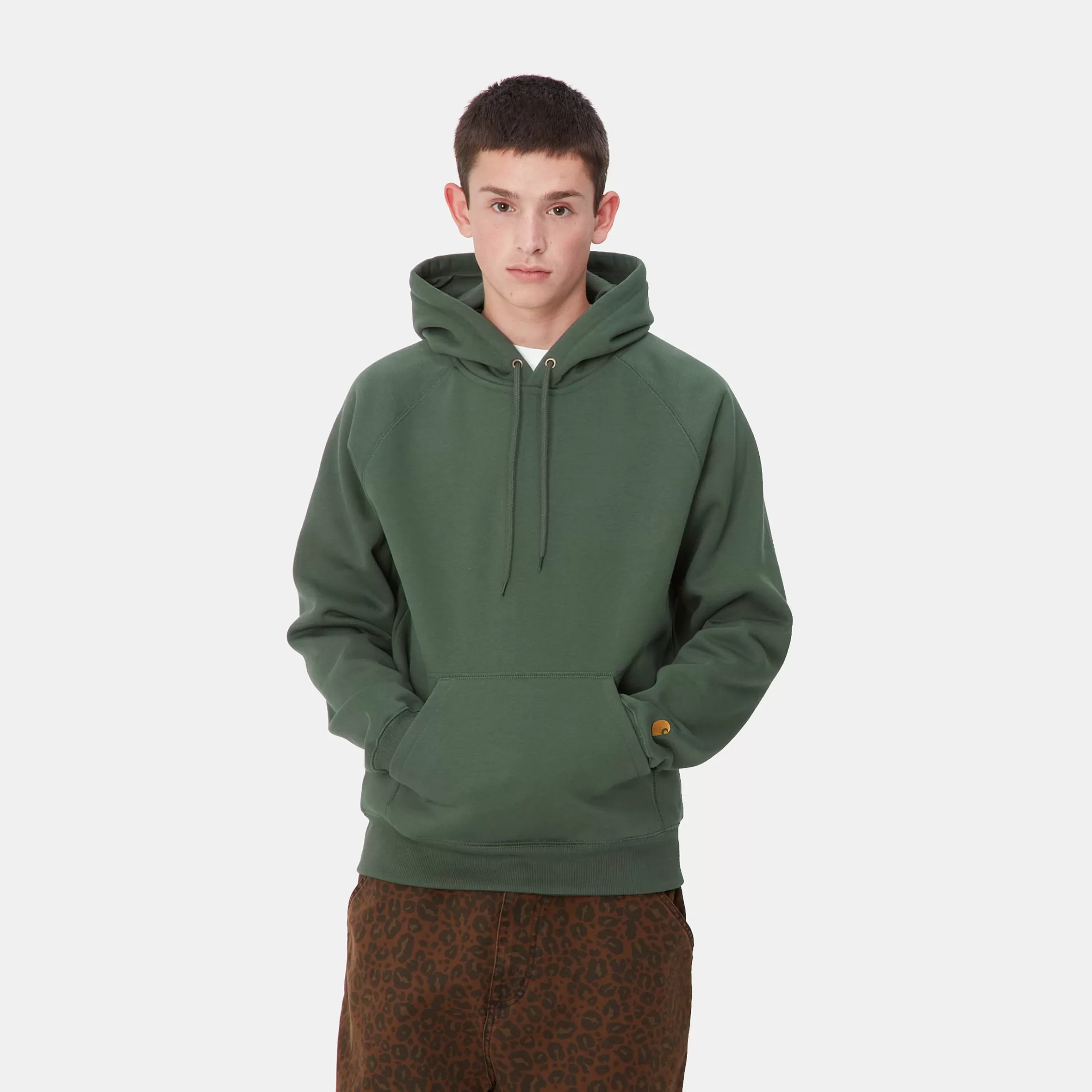 Carhartt WIP Sweats>Hooded Chase Sweatshirt Sycamore Tree / Gold