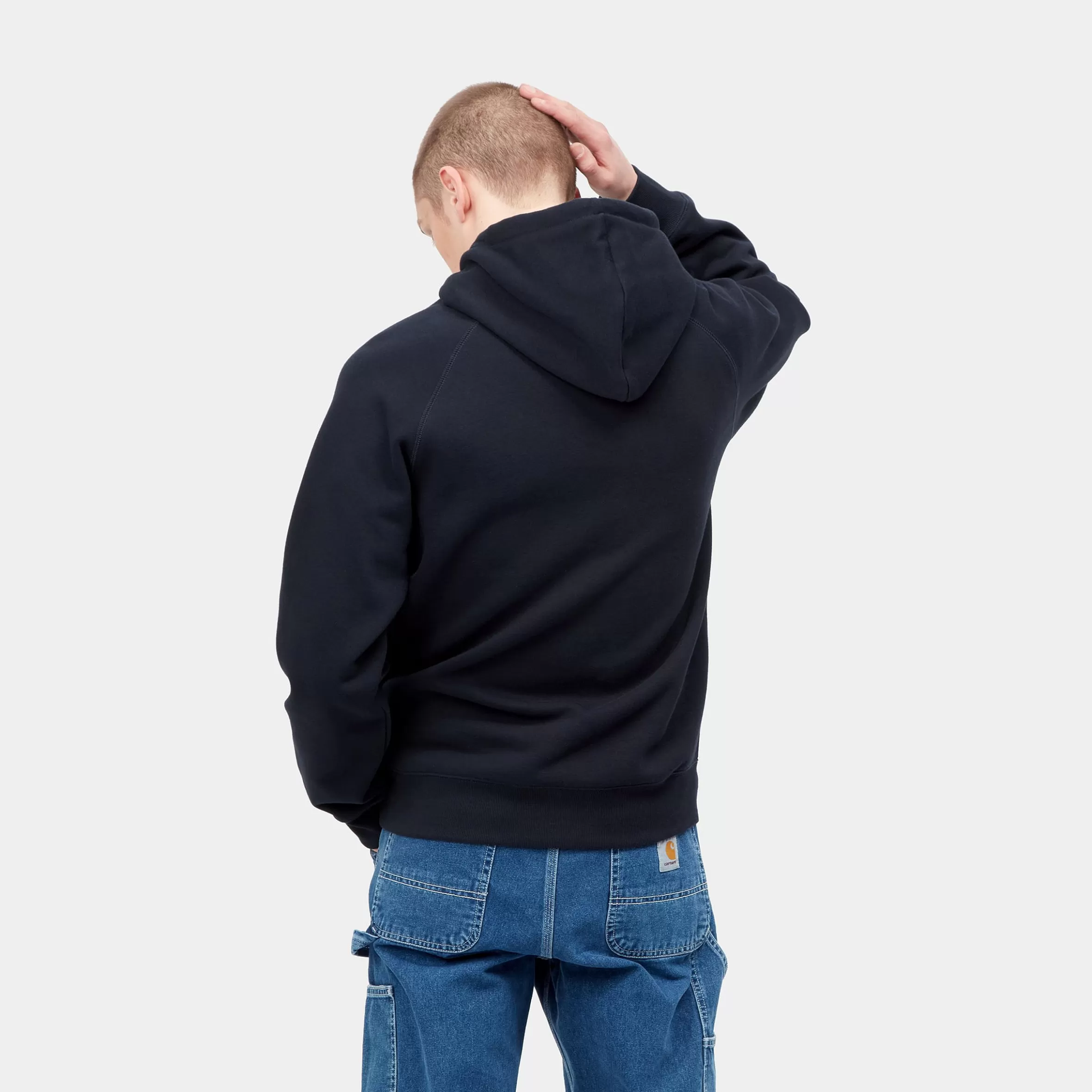 Carhartt WIP Sweats>Hooded Chase Sweatshirt Dark Navy / Gold