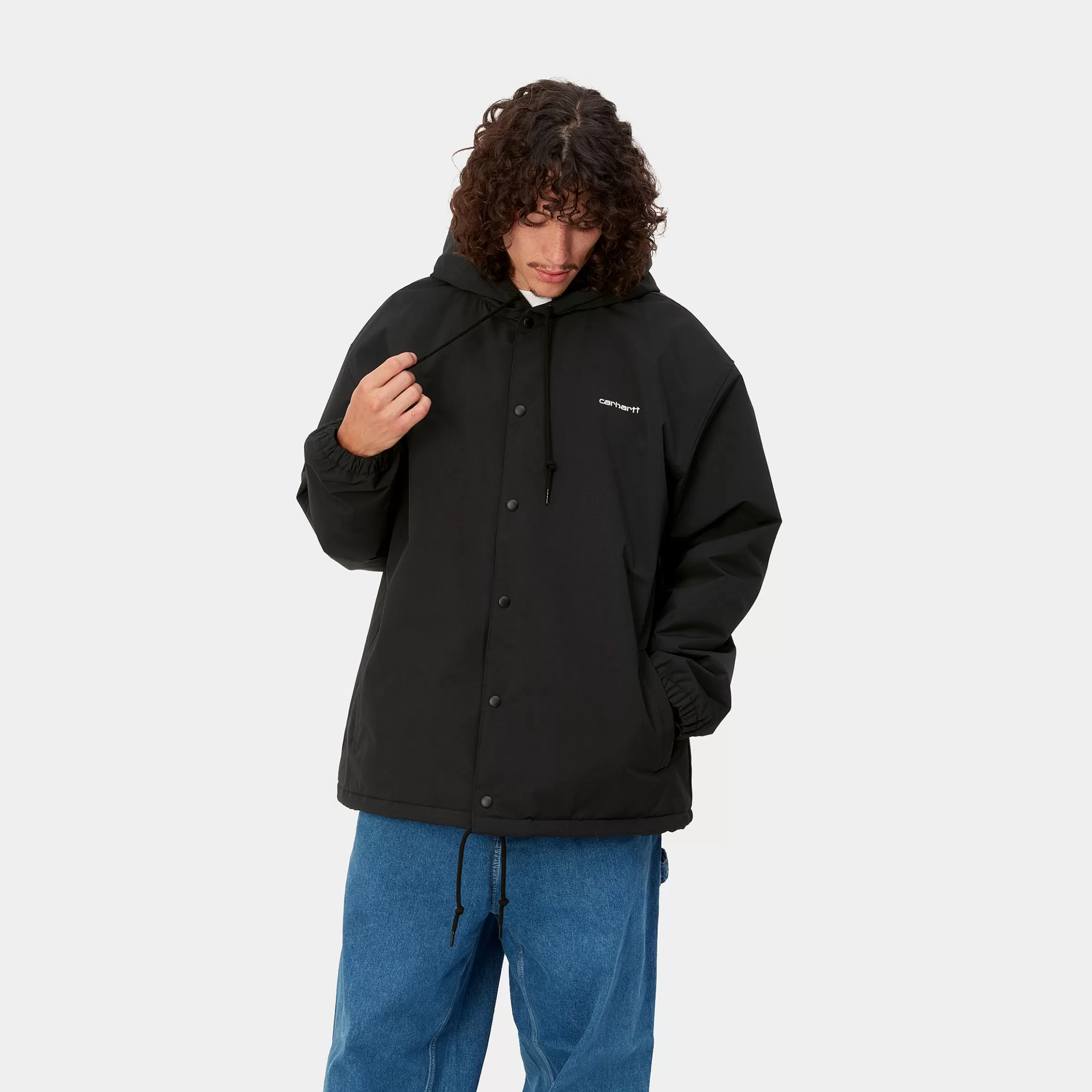 Carhartt WIP Jacken & Mäntel>Hooded Coach Jacket Black / White