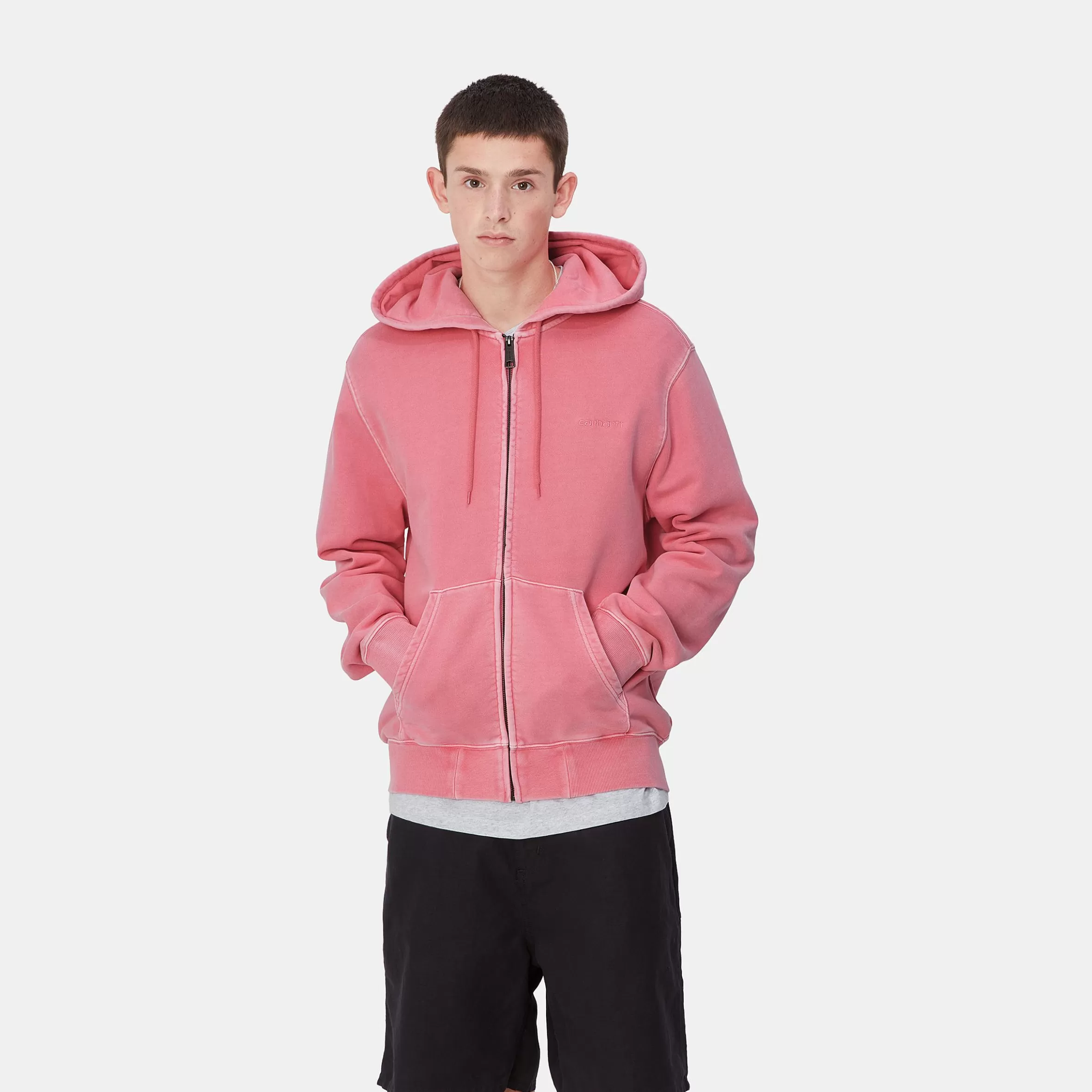 Carhartt WIP Sweats>Hooded Duster Script Jacket Charm Pink