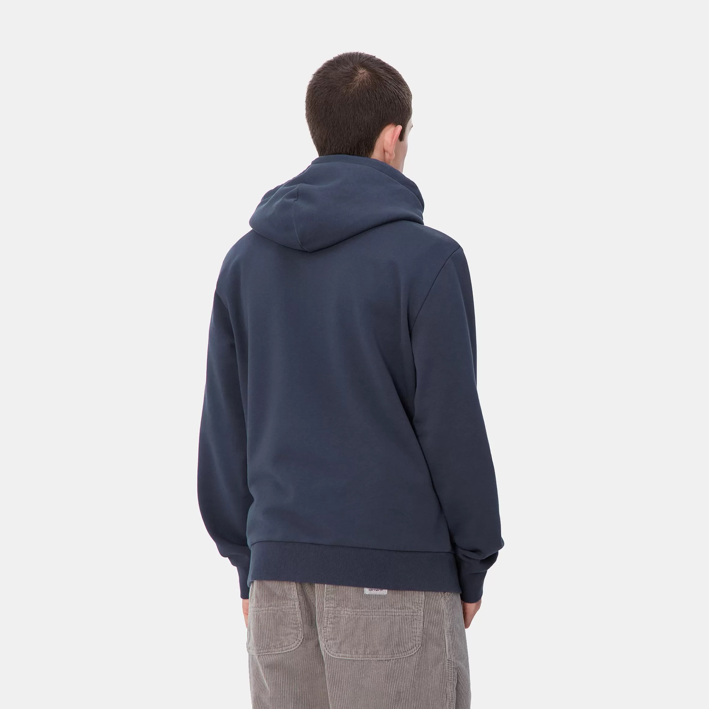 Carhartt WIP Sweats>Hooded Script Embroidery Sweat Air Force Blue / White