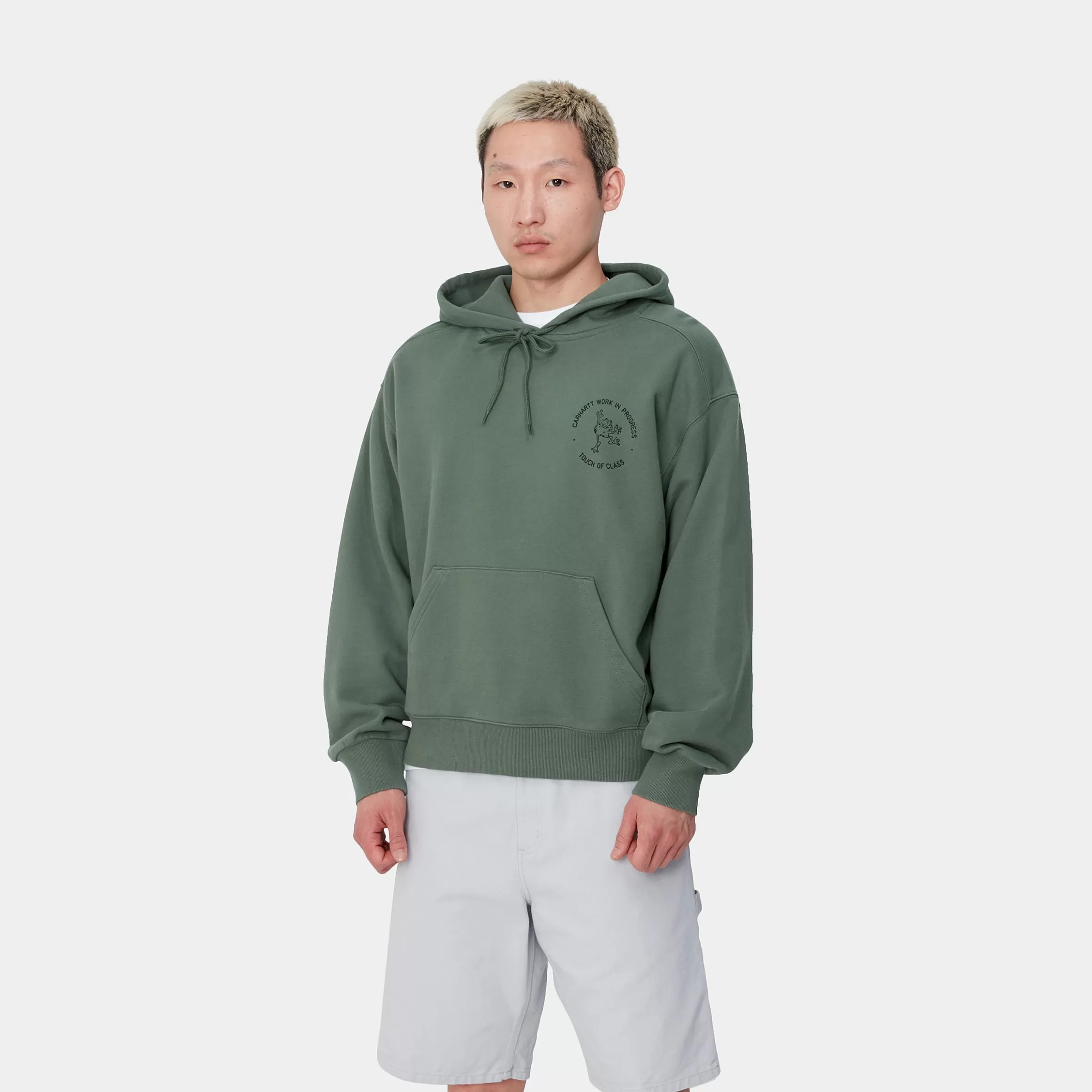 Carhartt WIP Sweats>Hooded Stamp Sweat Duck Green / Black