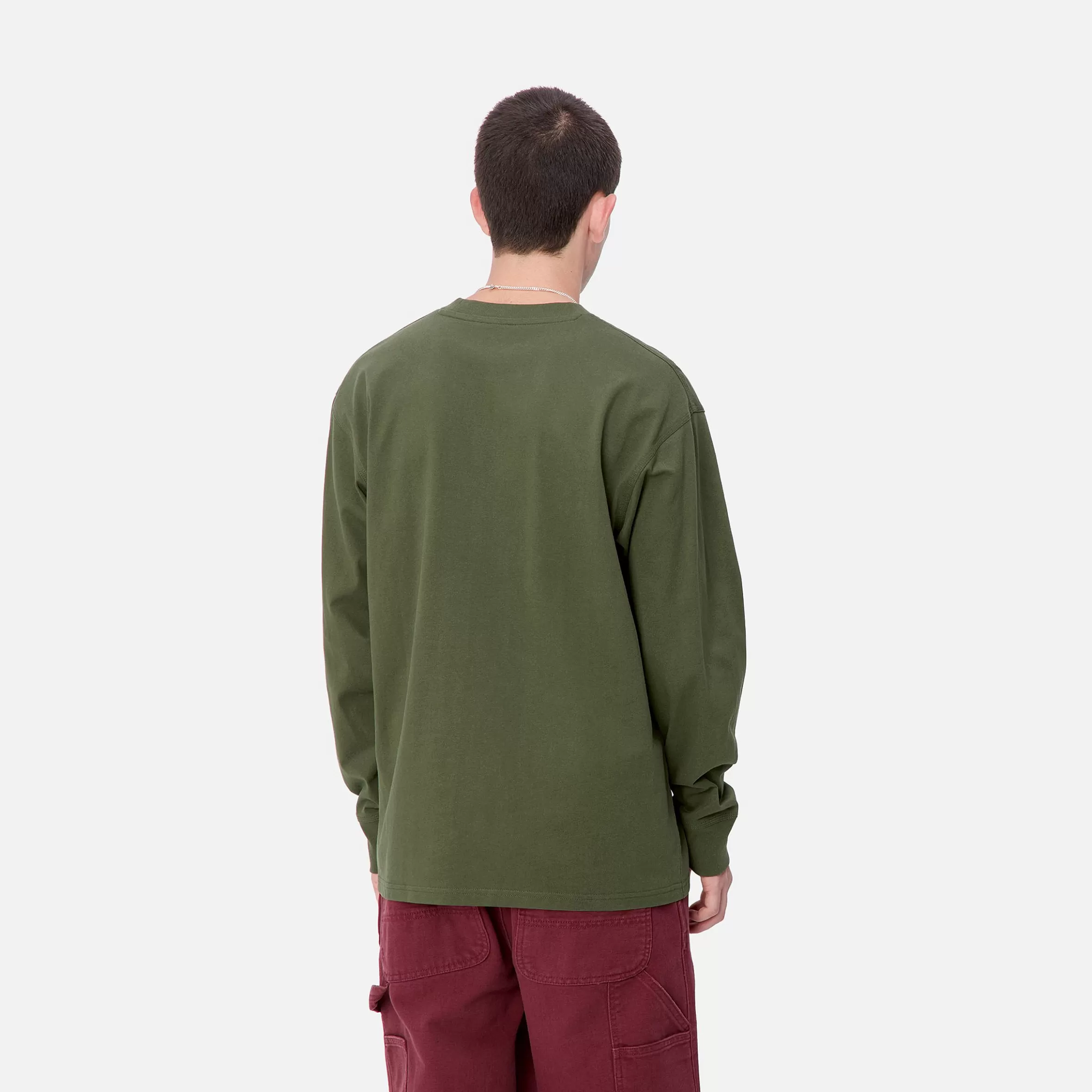 Carhartt WIP T-Shirts & Polos>L/S American Script T-Shirt Tarragon