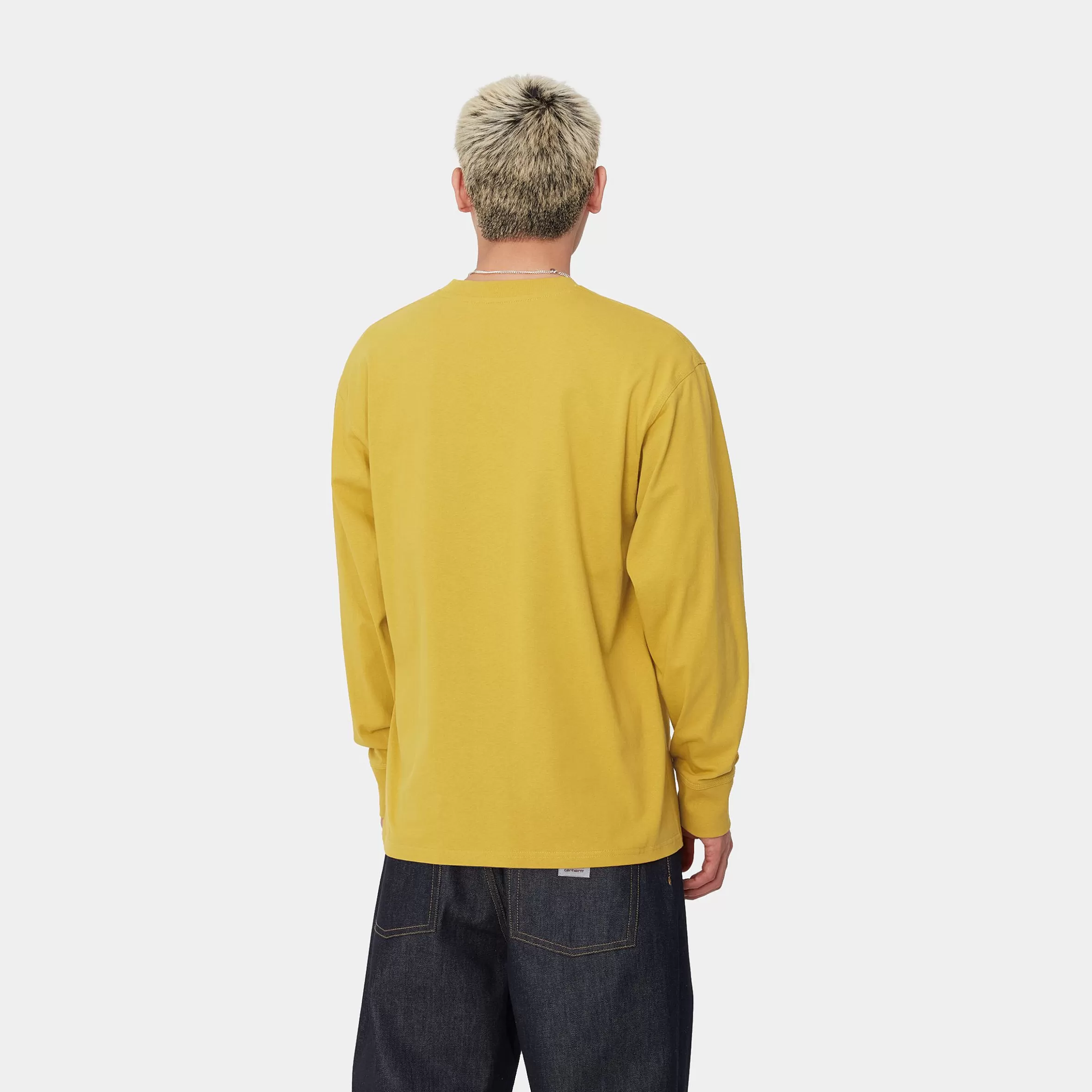 Carhartt WIP T-Shirts & Polos>L/S American Script T-Shirt Golden Olive