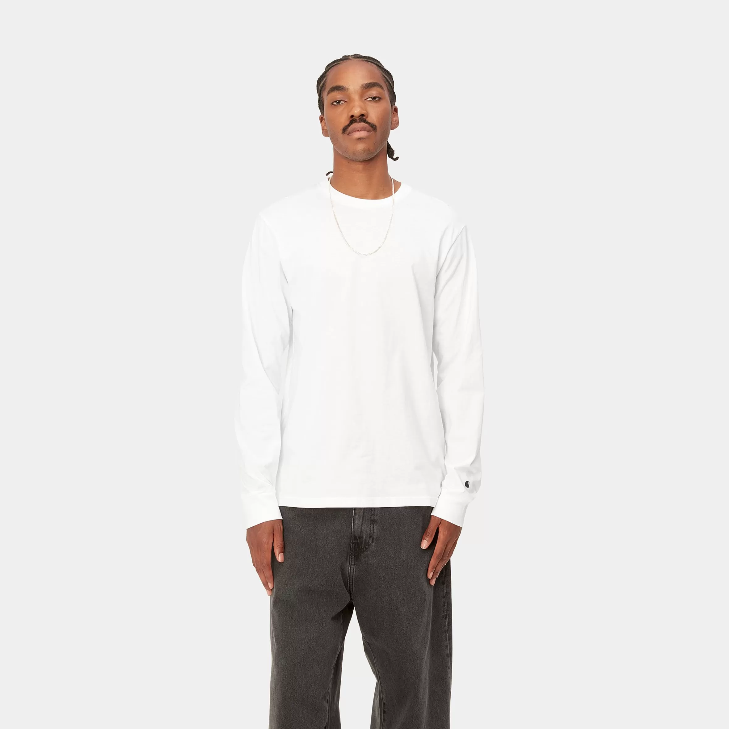 Carhartt WIP T-Shirts & Polos>L/S Base T-Shirt White / Black