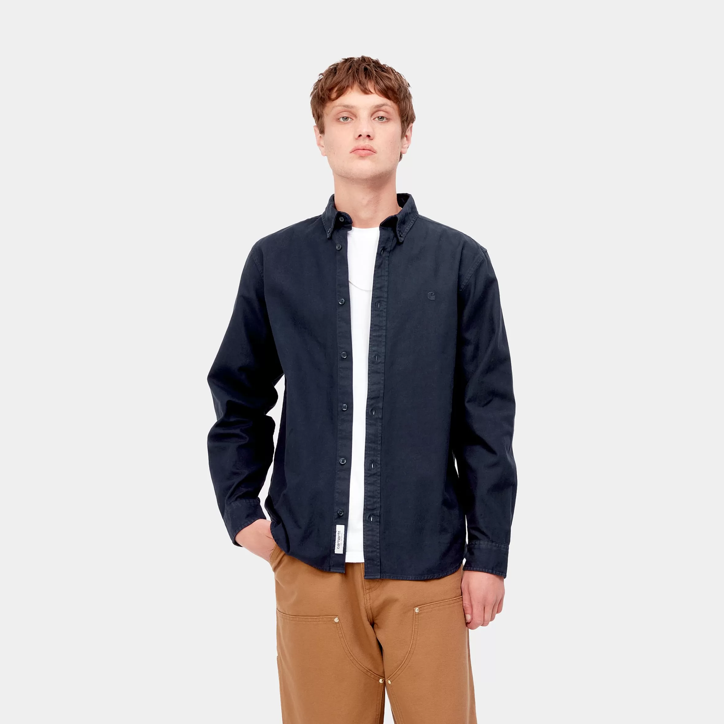 Carhartt WIP Hemden>L/S Bolton Shirt Dark Navy