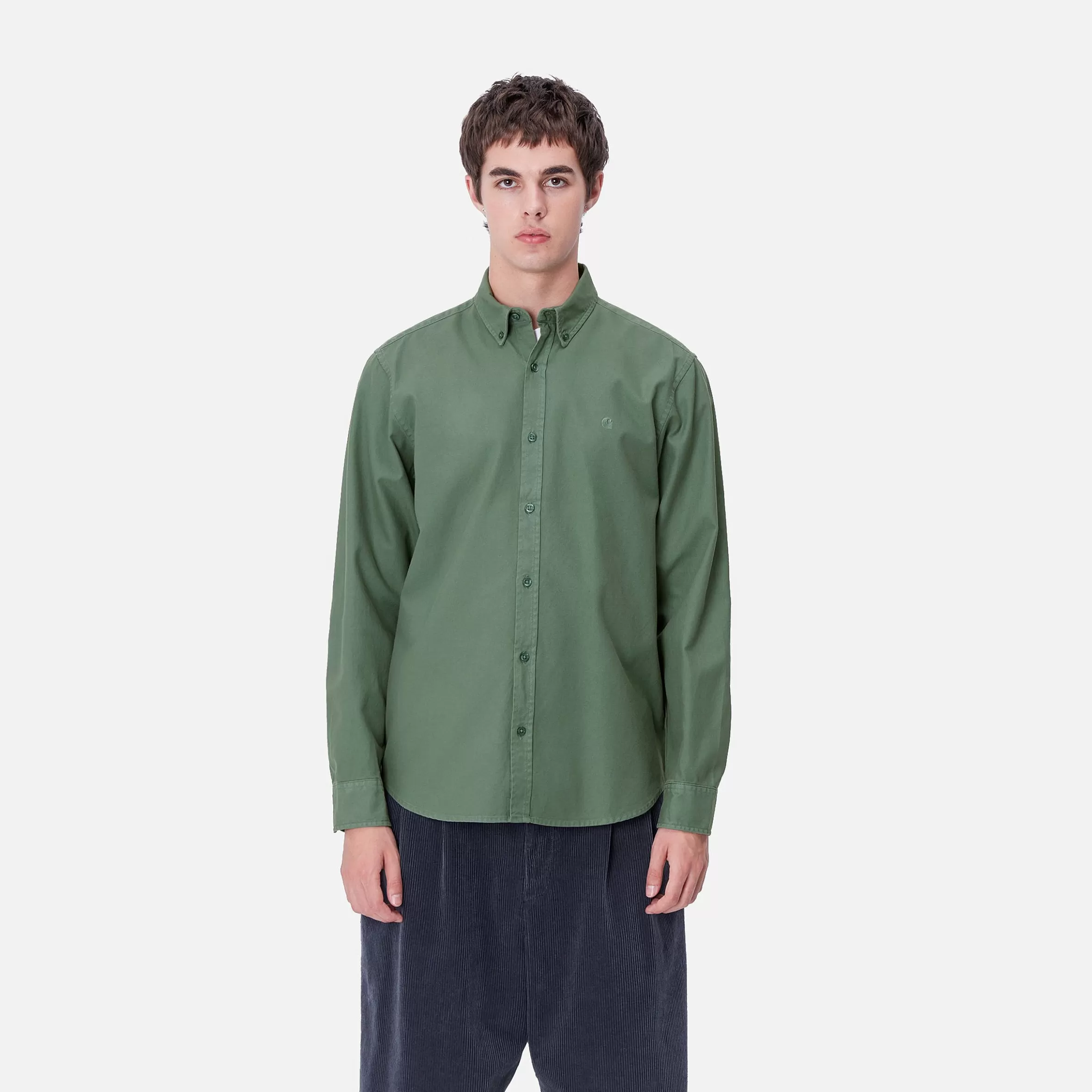 Carhartt WIP Hemden>L/S Bolton Shirt Duck Green