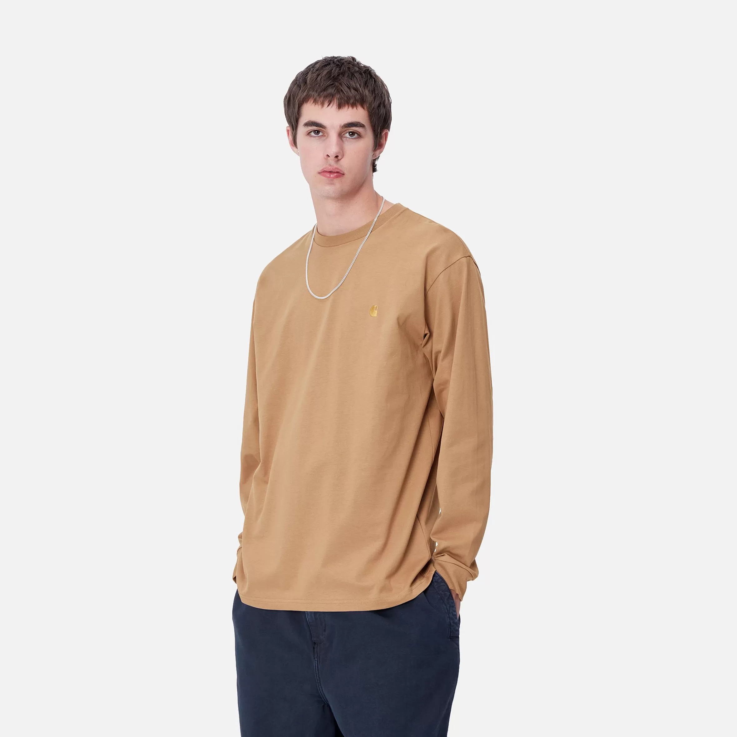 Carhartt WIP T-Shirts & Polos>L/S Chase T-Shirt Peanut / Gold