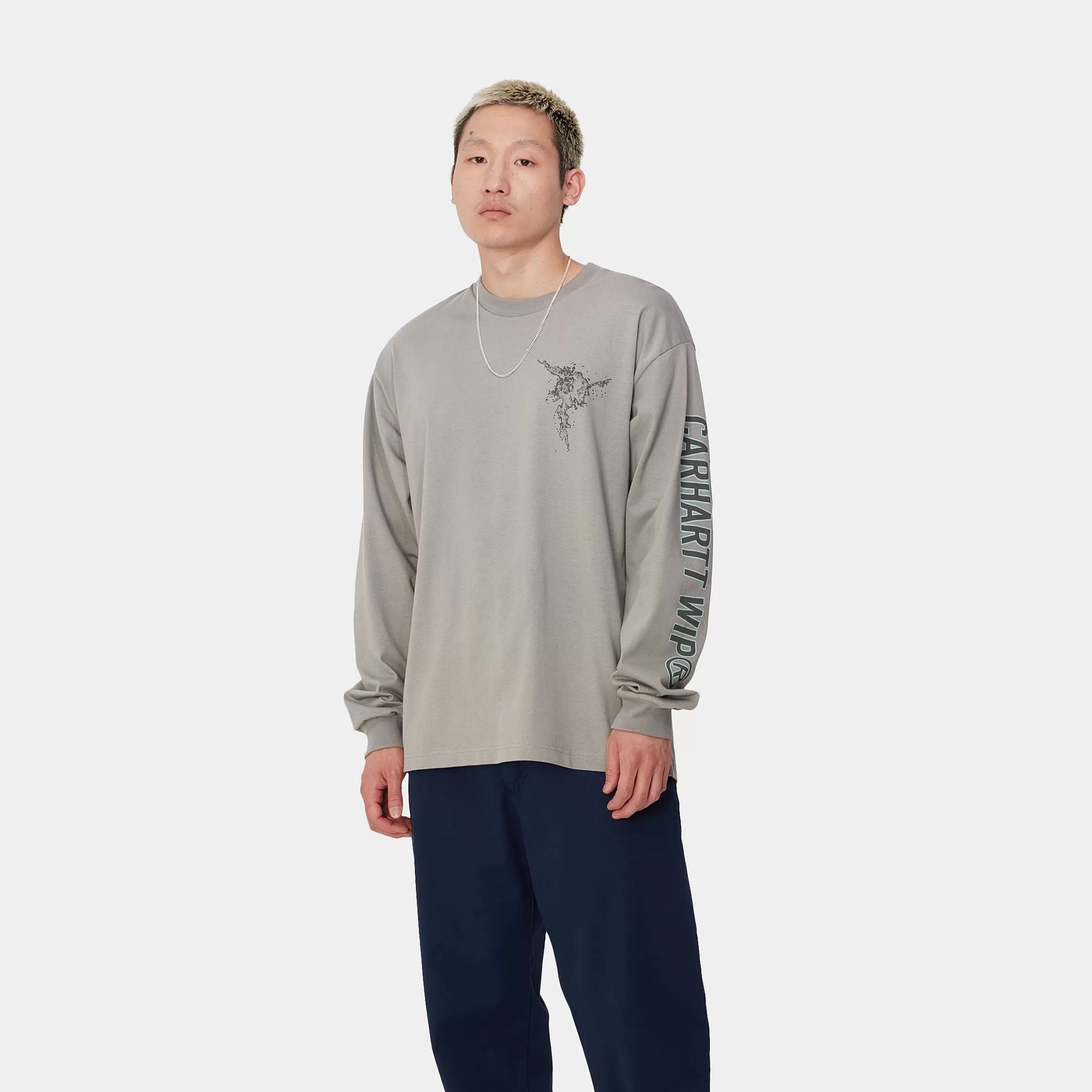 Carhartt WIP T-Shirts & Polos>L/S Coordinate T-Shirt Misty Grey