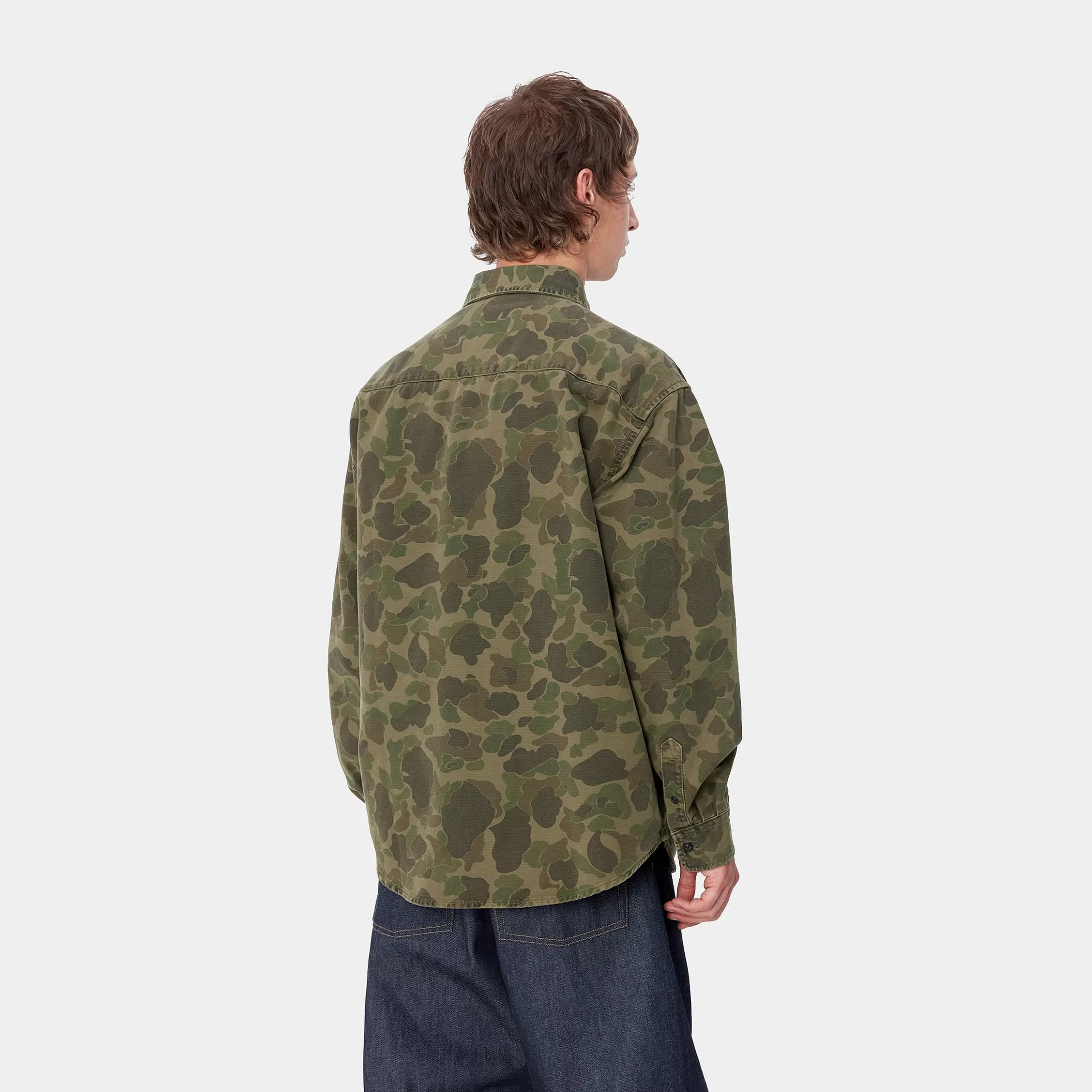 Carhartt WIP Hemden>L/S Duck Shirt Camo Duck, Green / Office Green