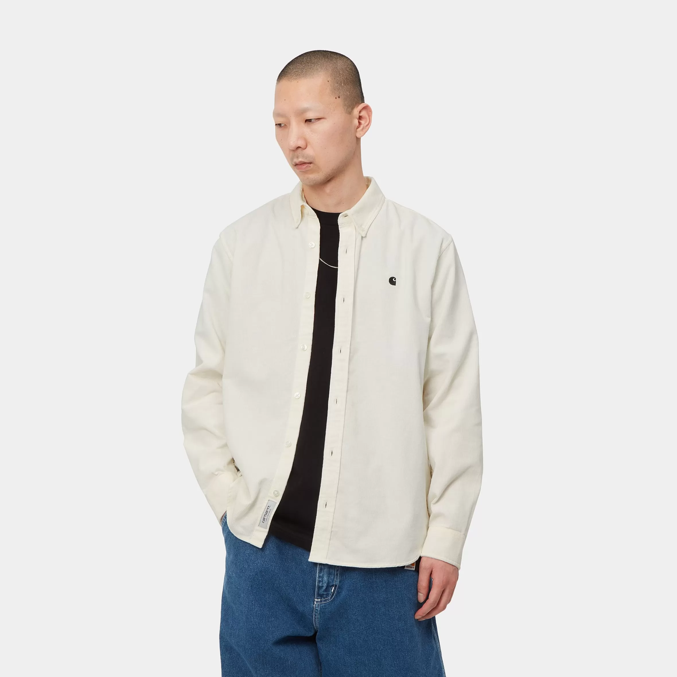 Carhartt WIP Hemden>L/S Madison Fine Cord Shirt Wax / Black