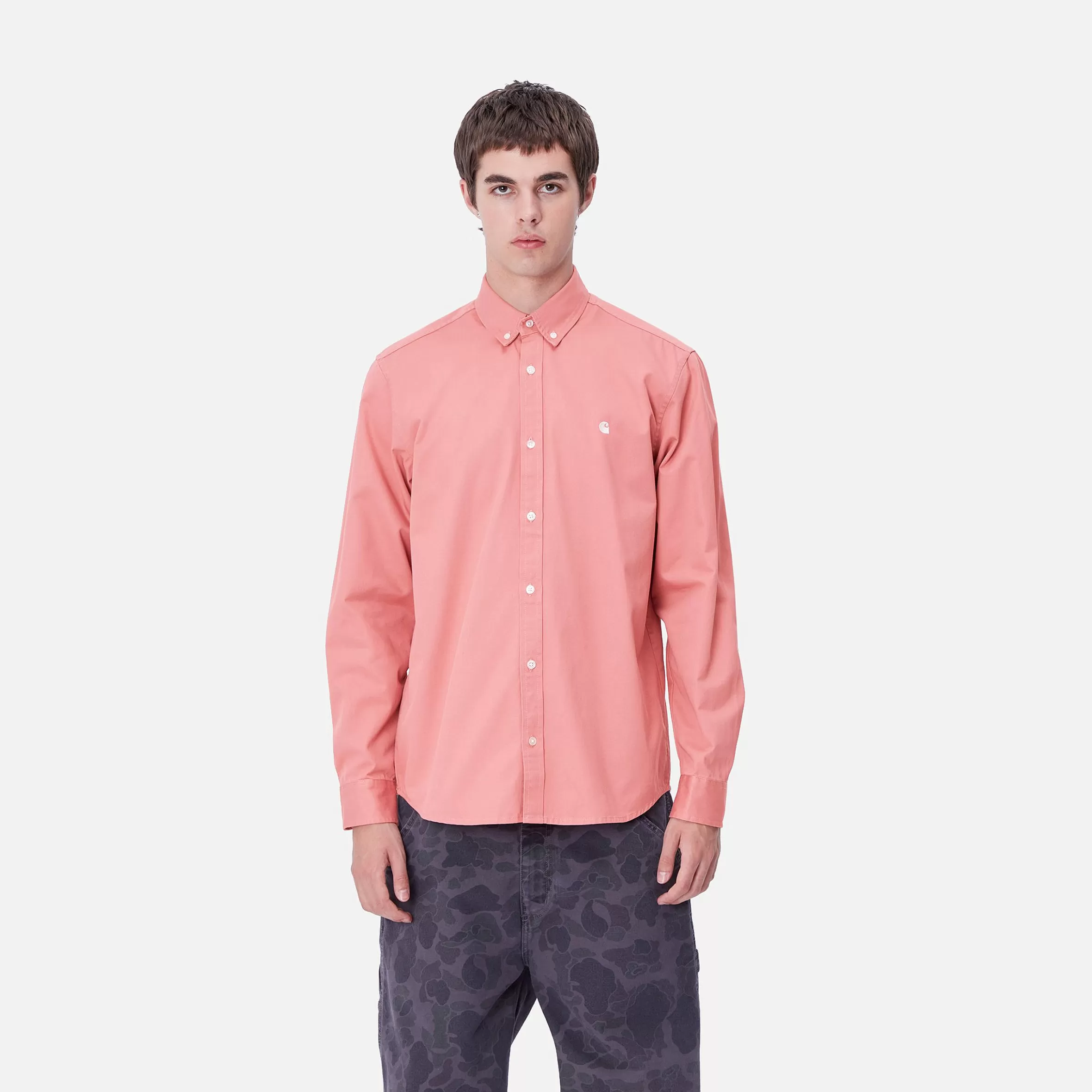 Carhartt WIP Hemden>L/S Madison Shirt Dusty Rose / Wax