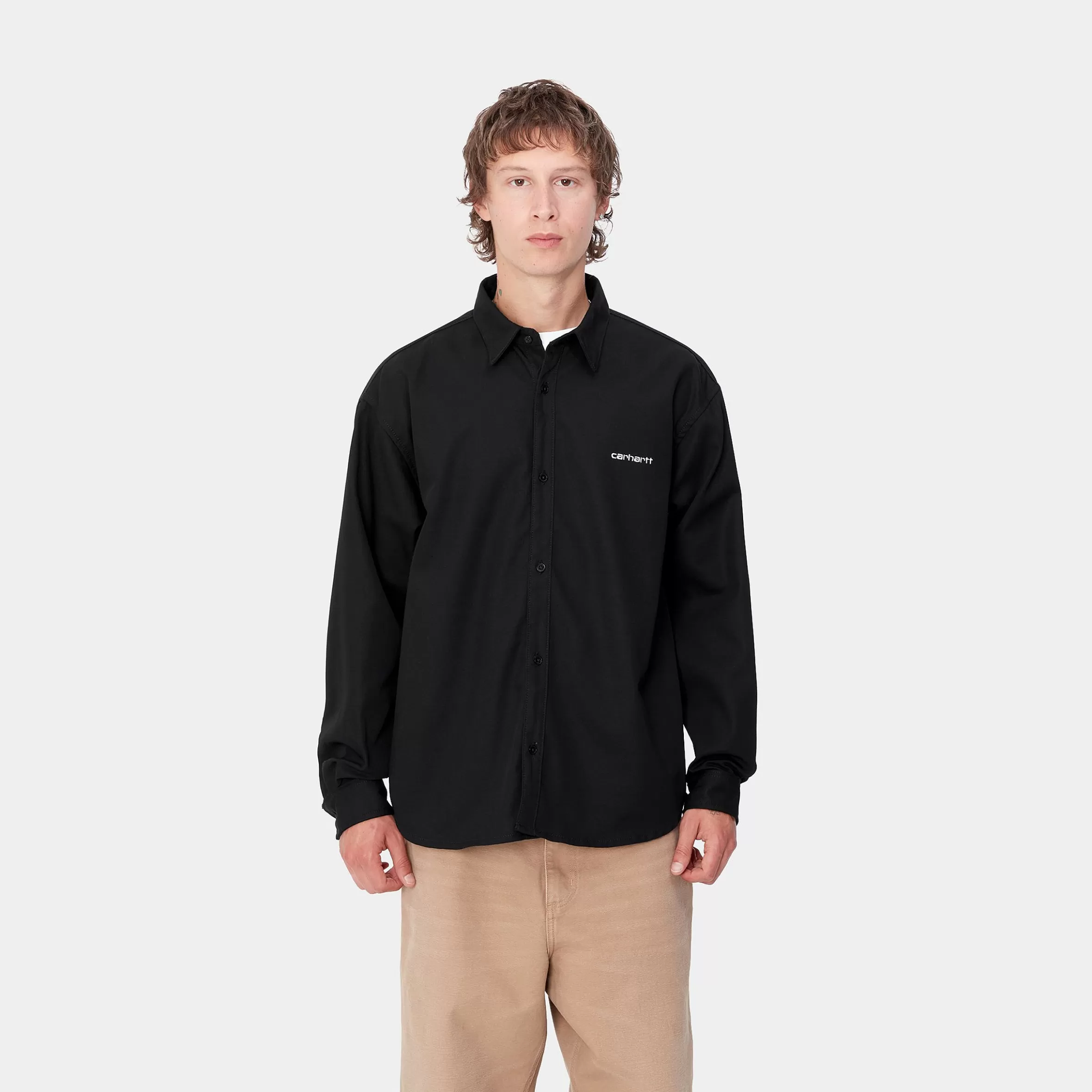 Carhartt WIP Hemden>L/S Module Script Shirt Black / White