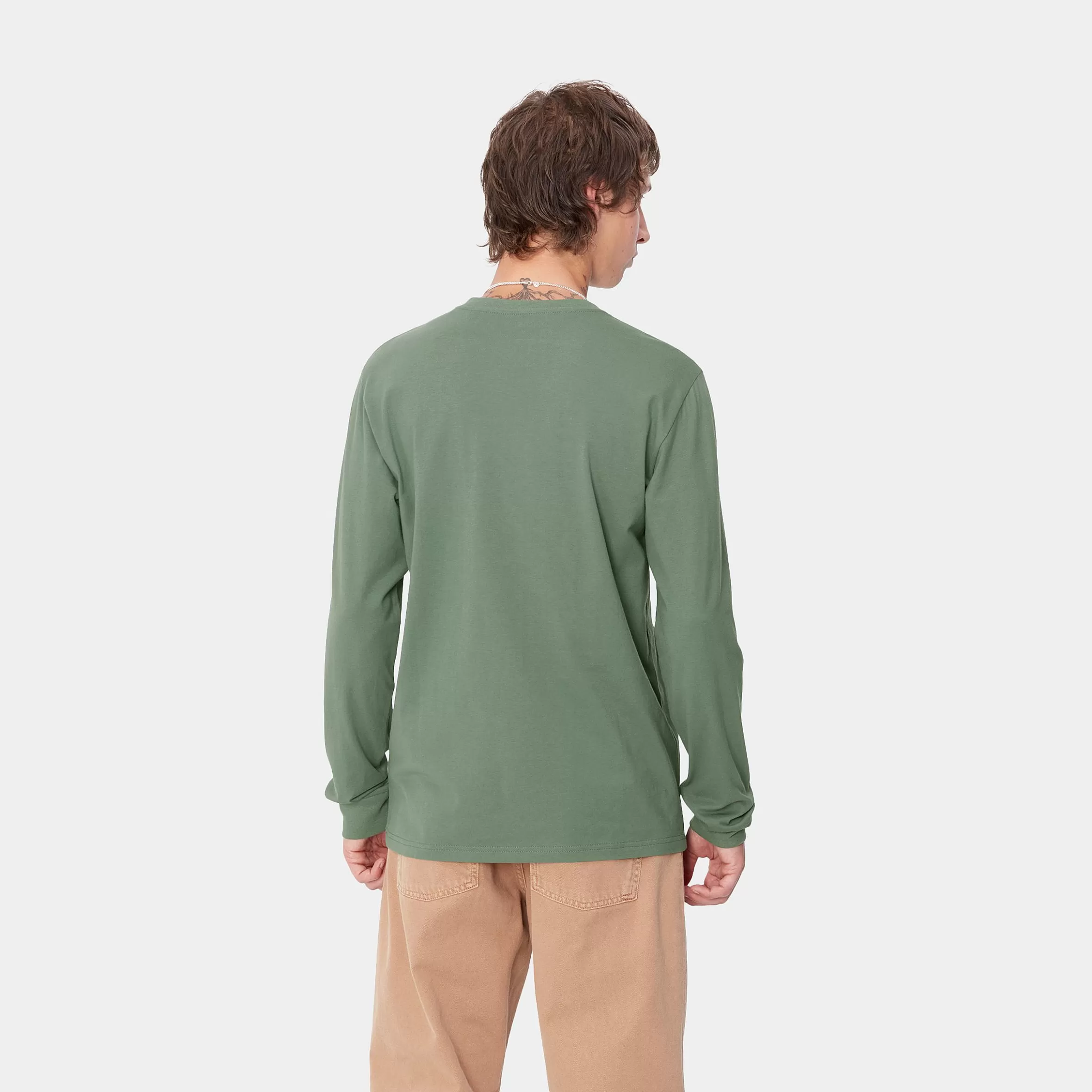 Carhartt WIP T-Shirts & Polos>L/S Pocket T-Shirt Duck Green