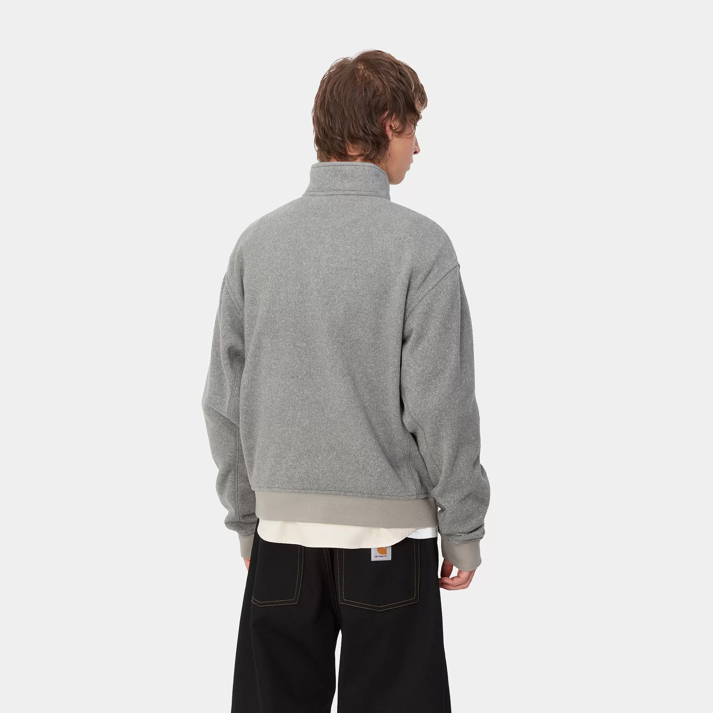 Carhartt WIP Sweats>Luther Half Zip Sweat Misty Grey Heather