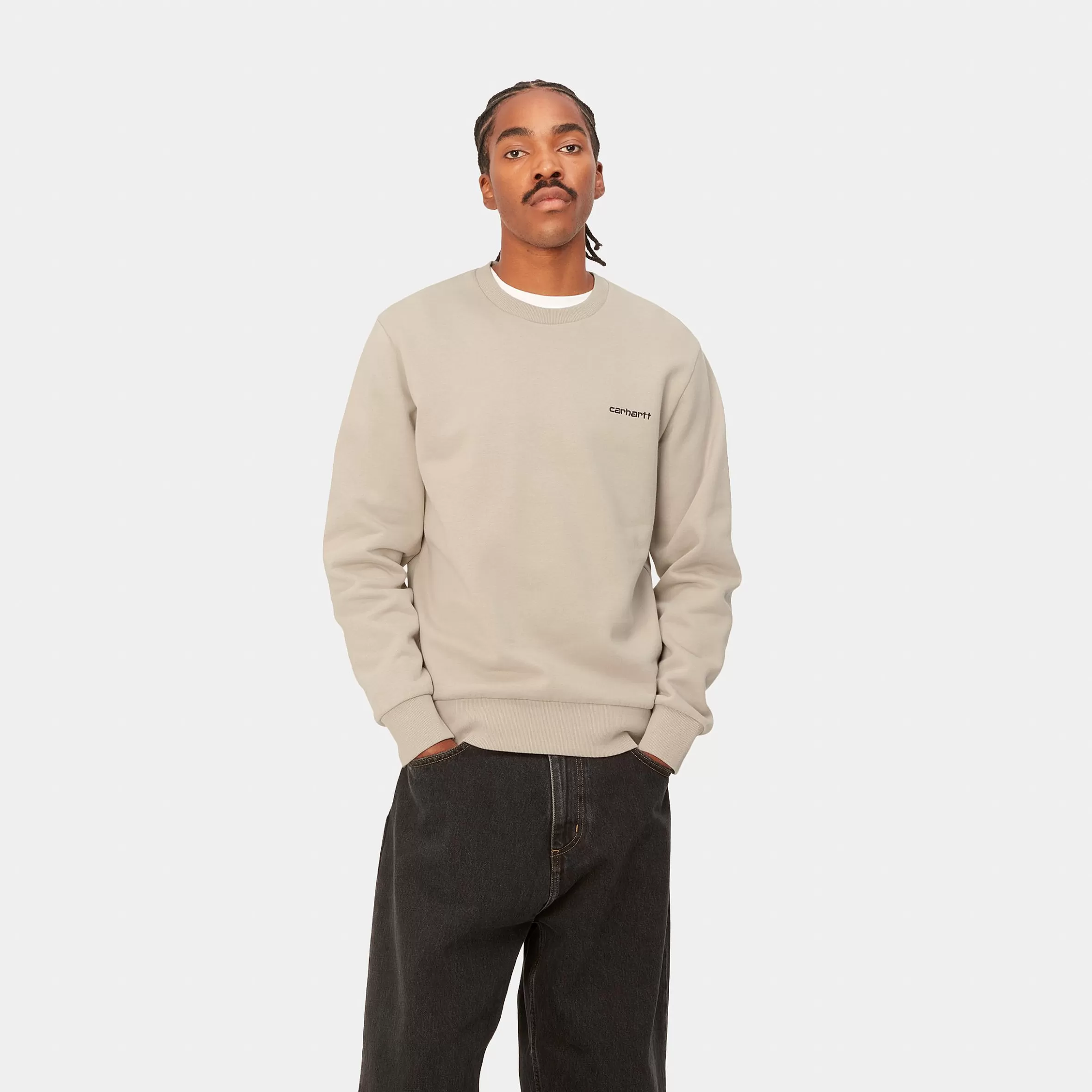 Carhartt WIP Sweats>Script Embroidery Sweat Wall / Black