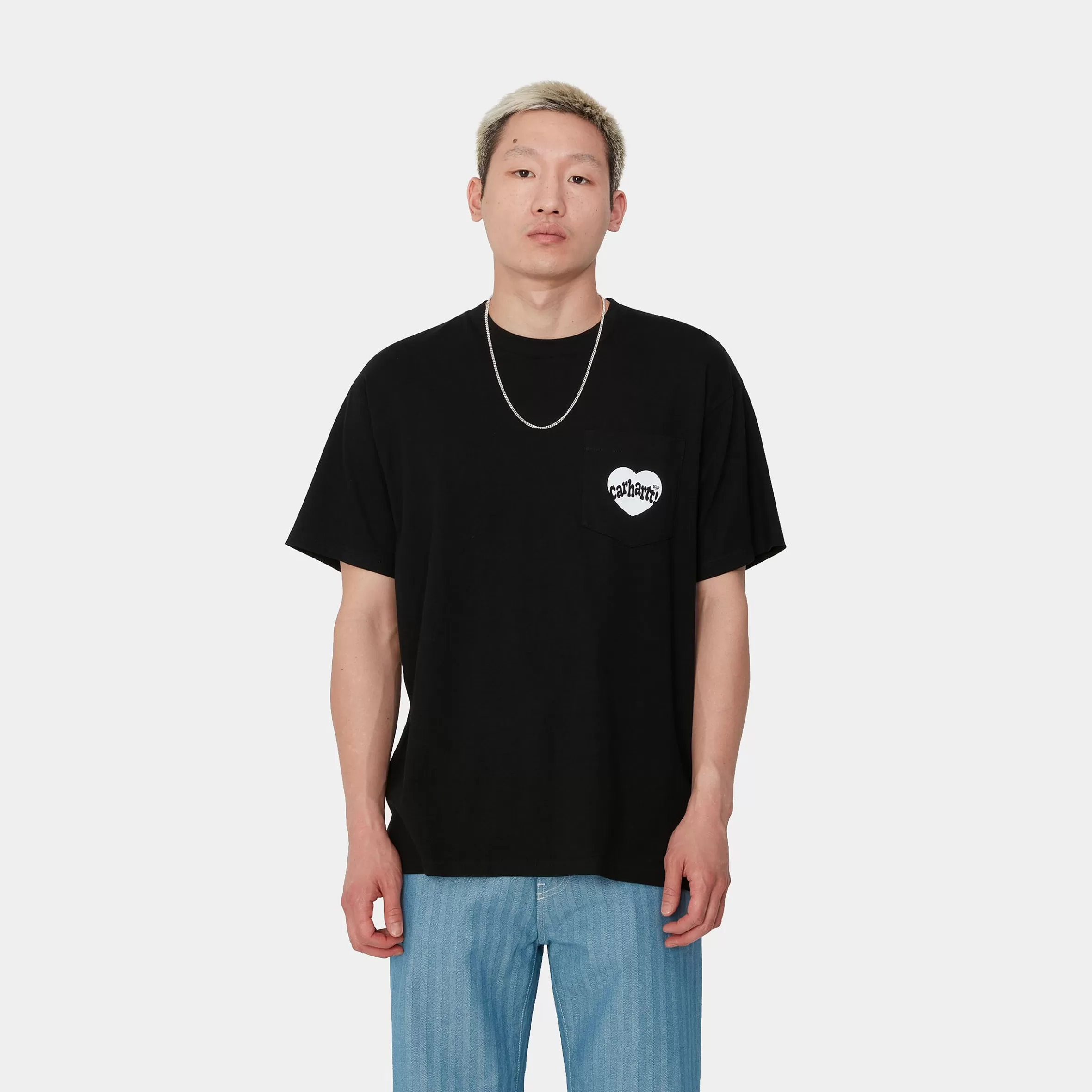 Carhartt WIP T-Shirts & Polos>S/S Amour Pocket T-Shirt Black / White