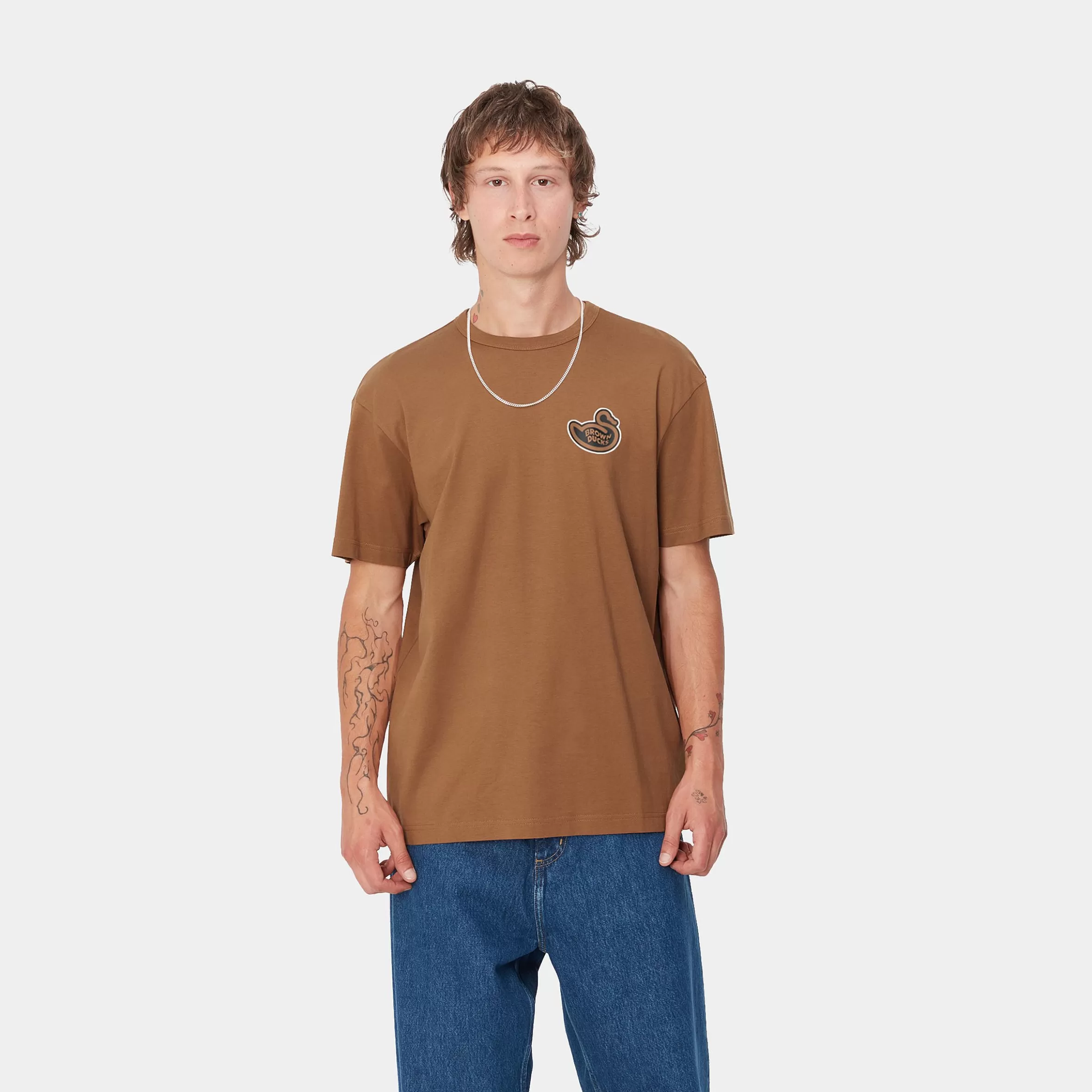 Carhartt WIP T-Shirts & Polos>S/S Brown Ducks T-Shirt Hamilton Brown