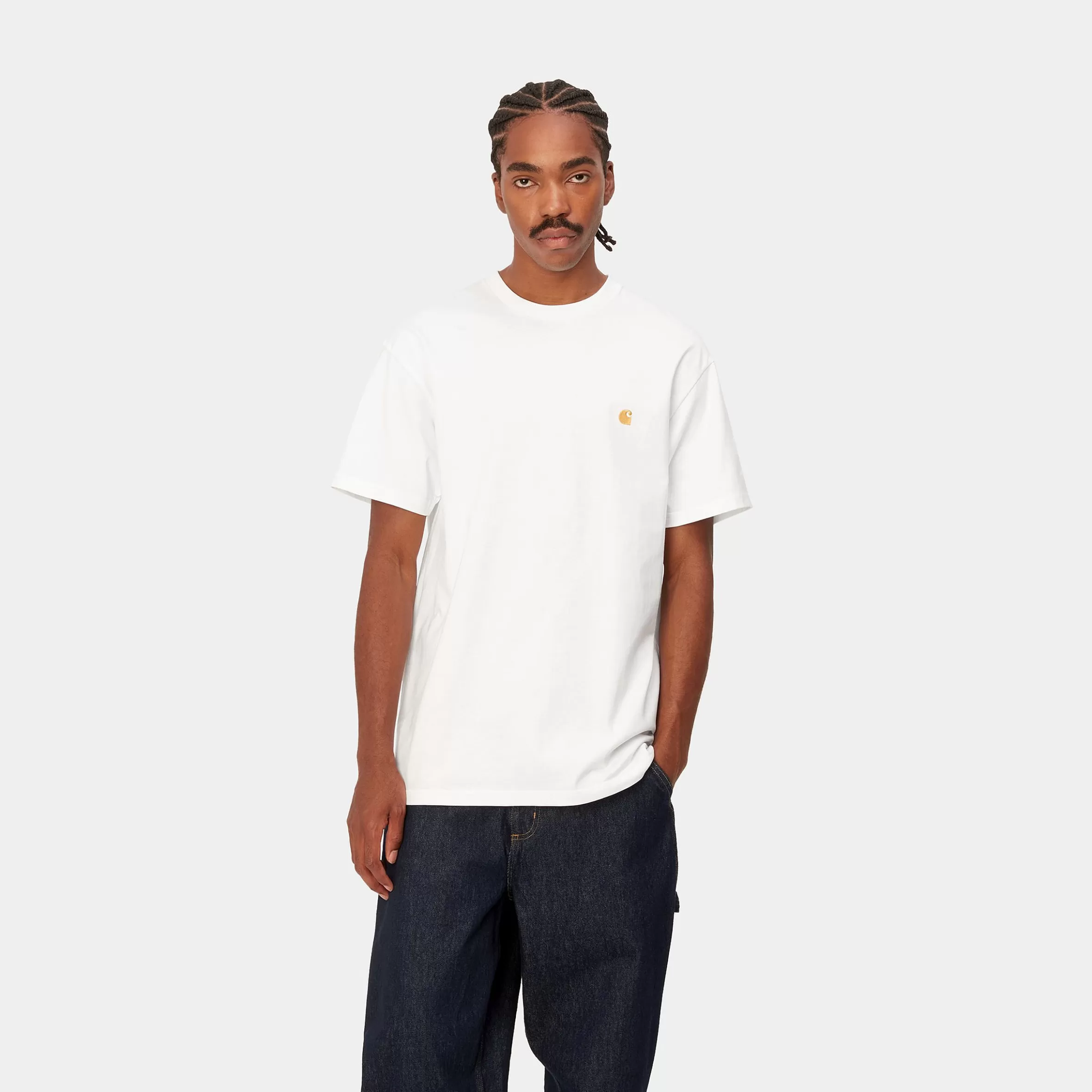 Carhartt WIP T-Shirts & Polos>S/S Chase T-Shirt White / Gold