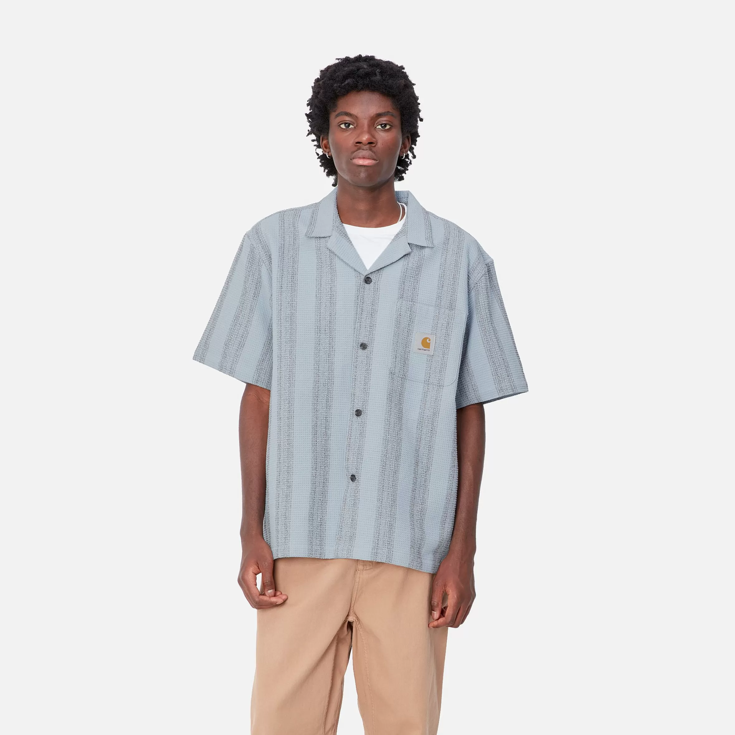 Carhartt WIP Hemden>S/S Dodson Shirt Dodson Stripe, Misty Sky