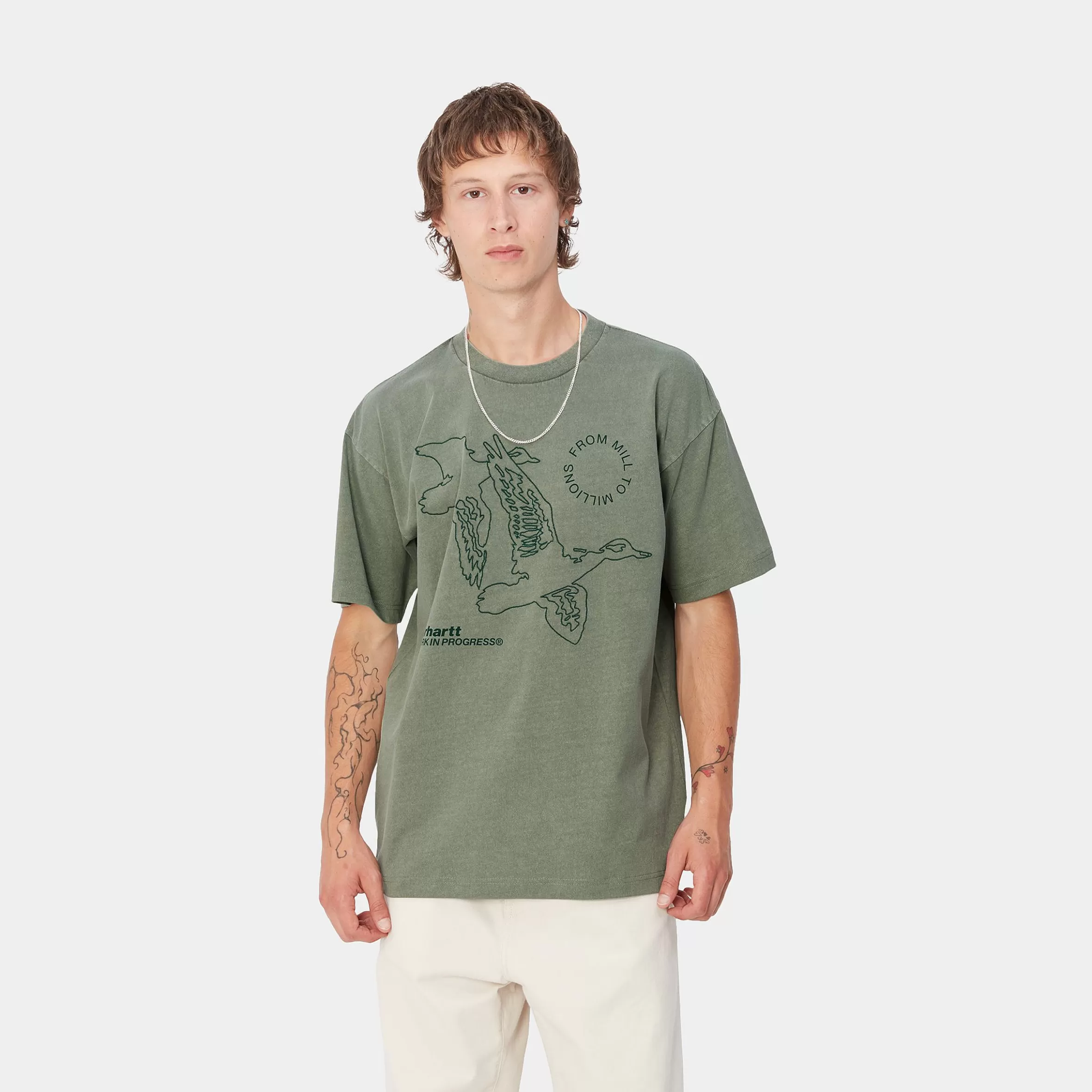 Carhartt WIP T-Shirts & Polos>S/S Flying Ducks T-Shirt Duck Green