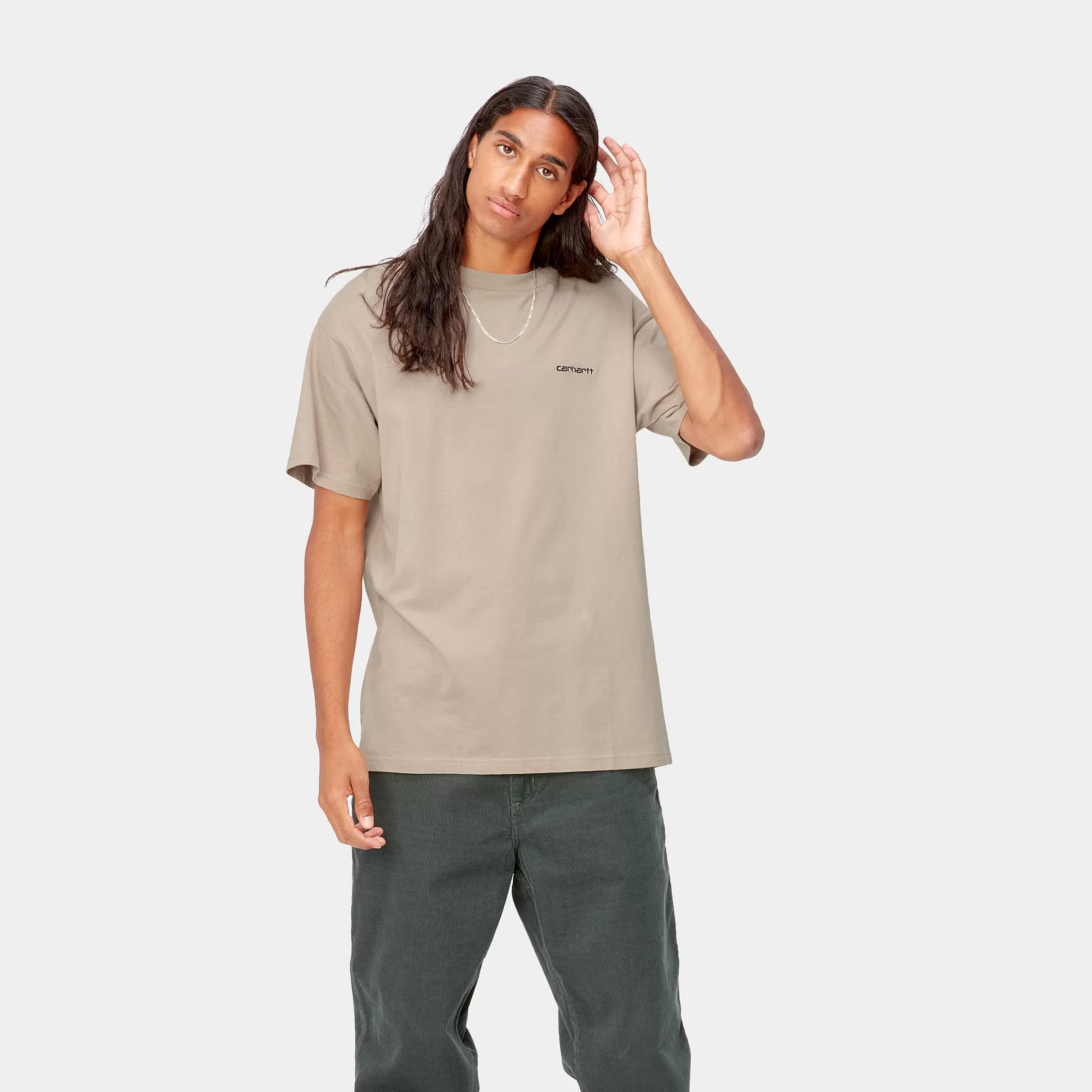 Carhartt WIP T-Shirts & Polos>S/S Script Embroidery T-Shirt Wall / Black