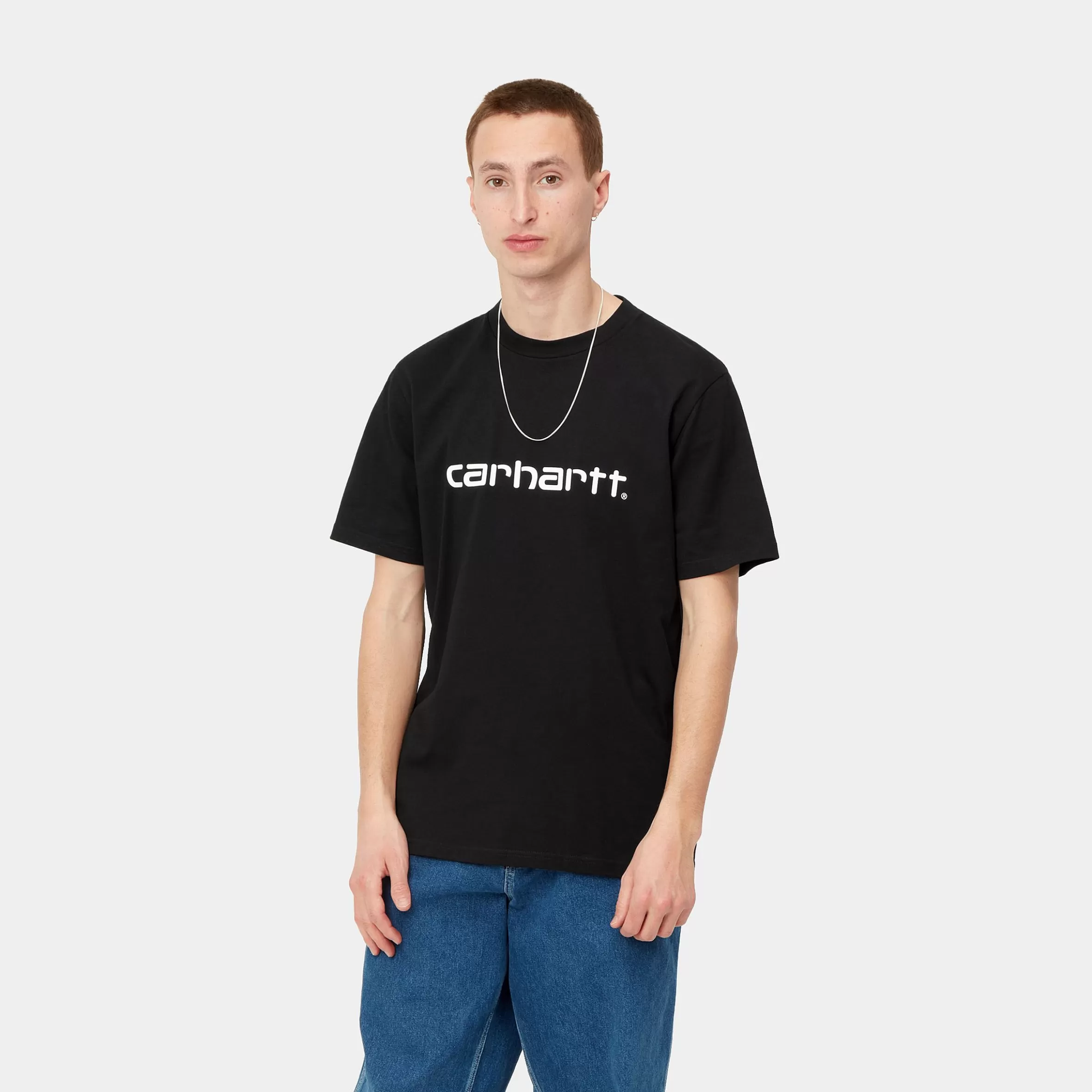 Carhartt WIP T-Shirts & Polos>S/S Script T-Shirt Black / White