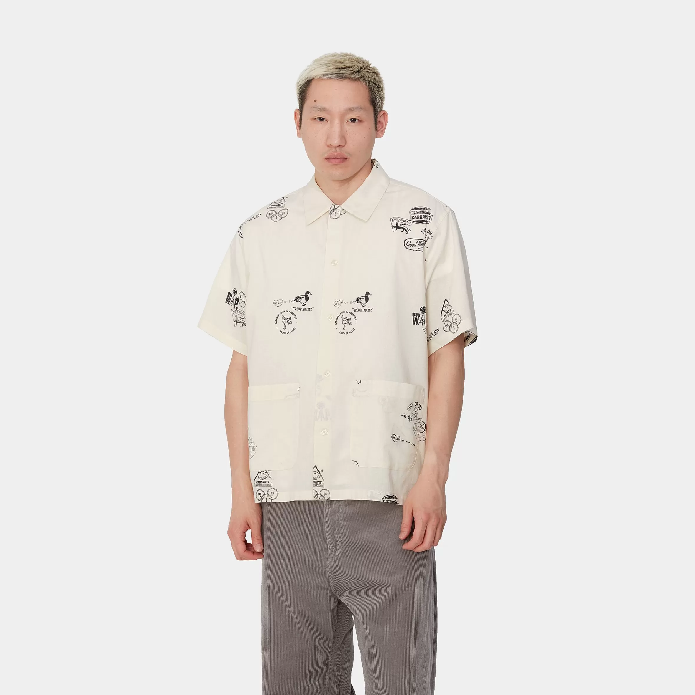 Carhartt WIP Hemden>S/S Stamp Shirt Stamp Print, Wax