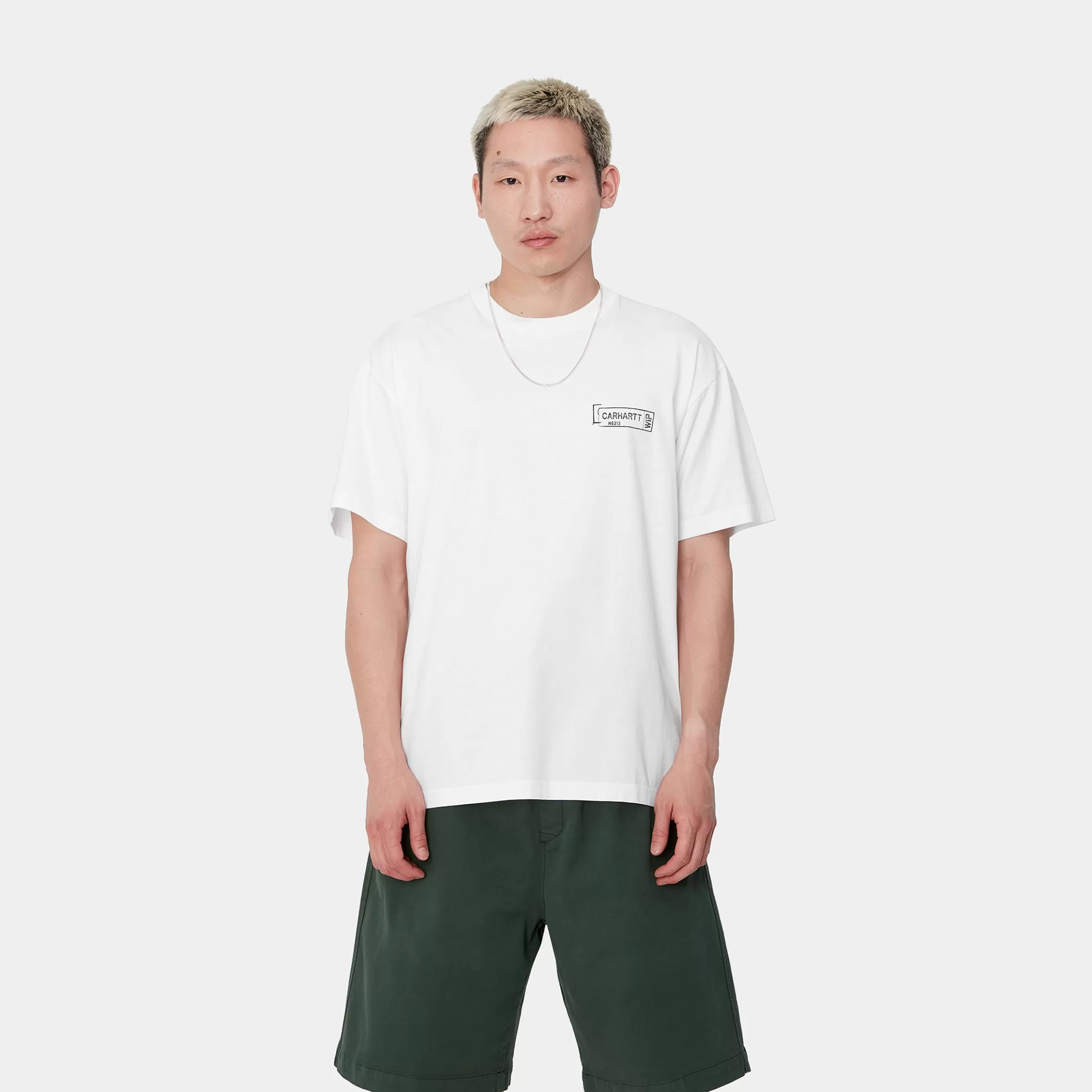 Carhartt WIP T-Shirts & Polos>S/S Stamp T-Shirt White / Black