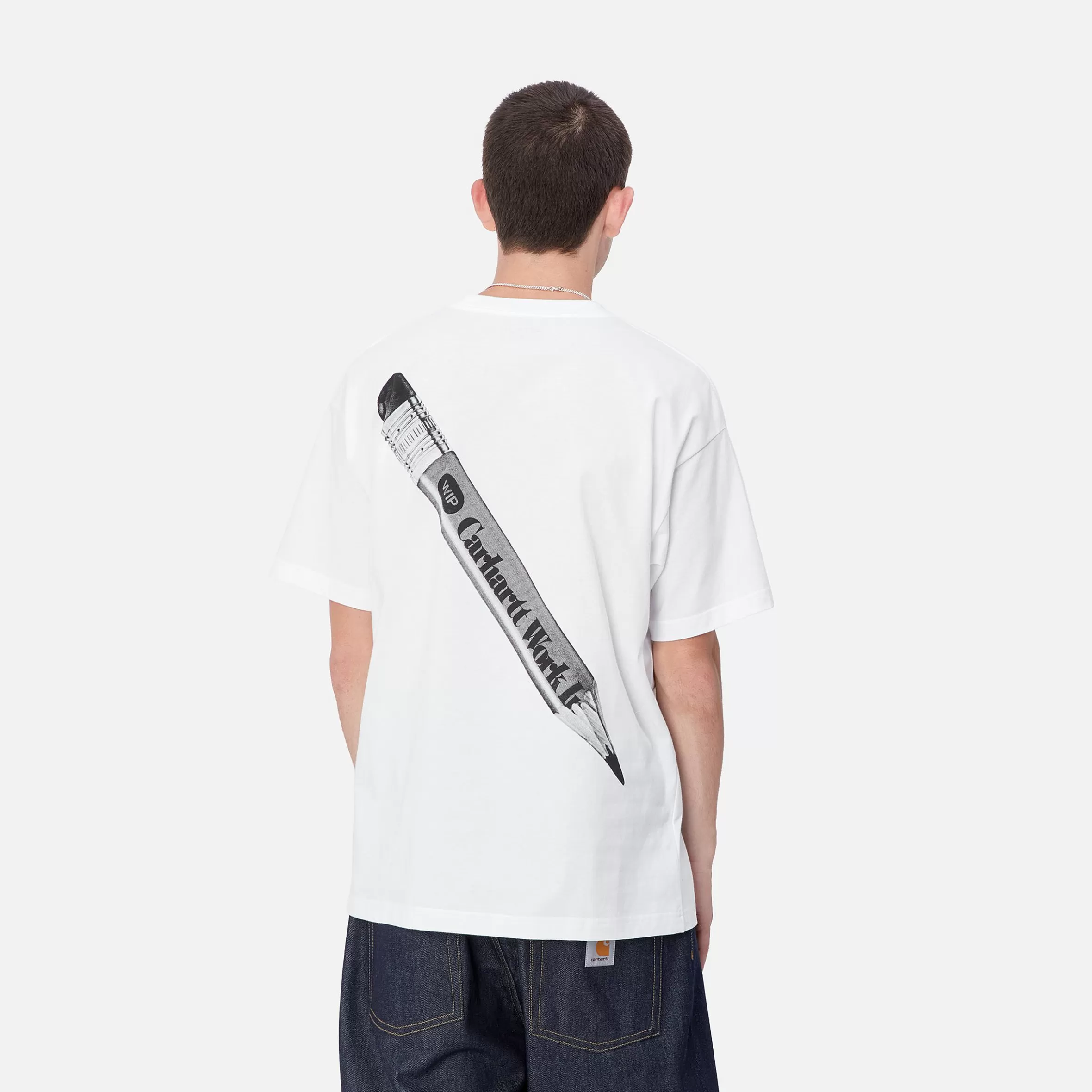 Carhartt WIP T-Shirts & Polos>S/S WIP Pencil T-Shirt White / Black